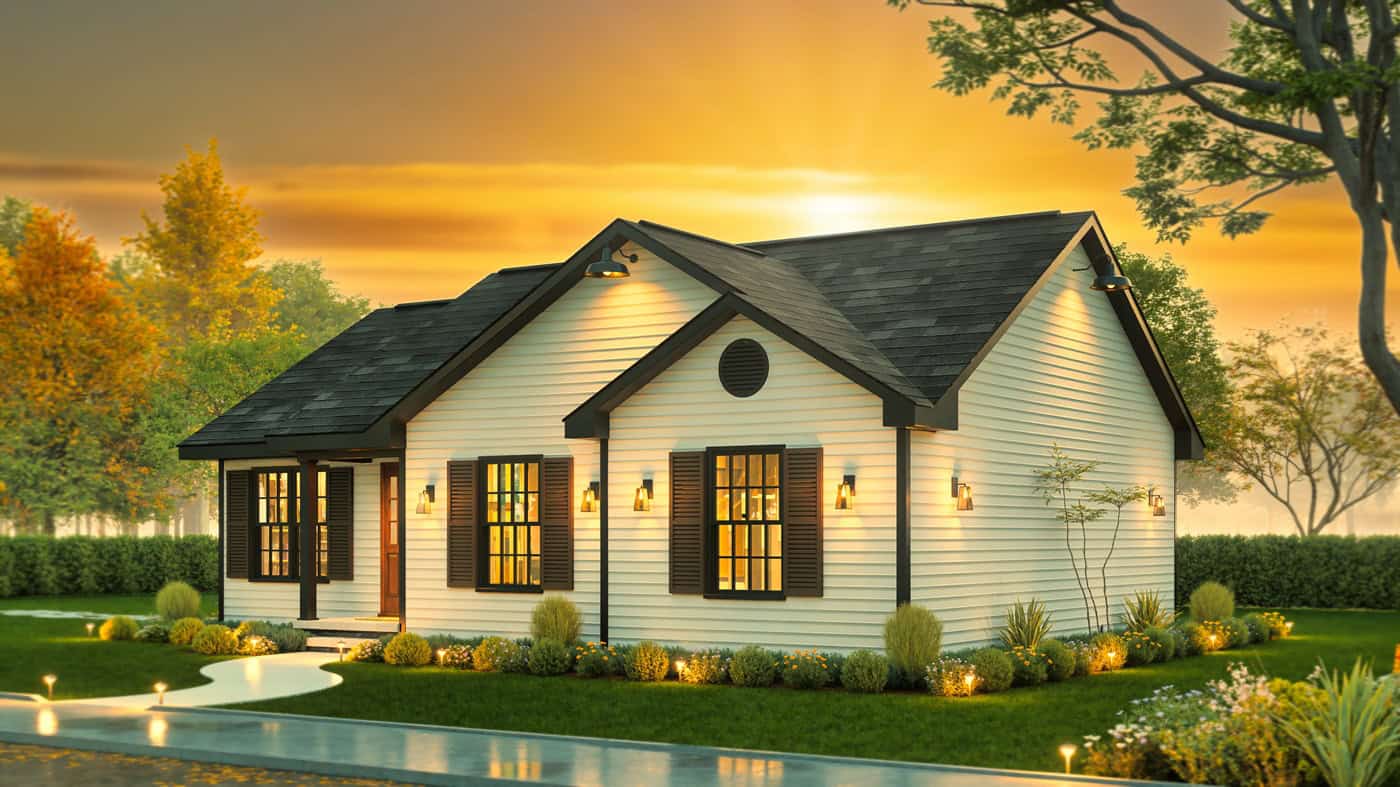 Left Side View of this 3-Bedroom,1067 Sq Ft Plan -198-1242