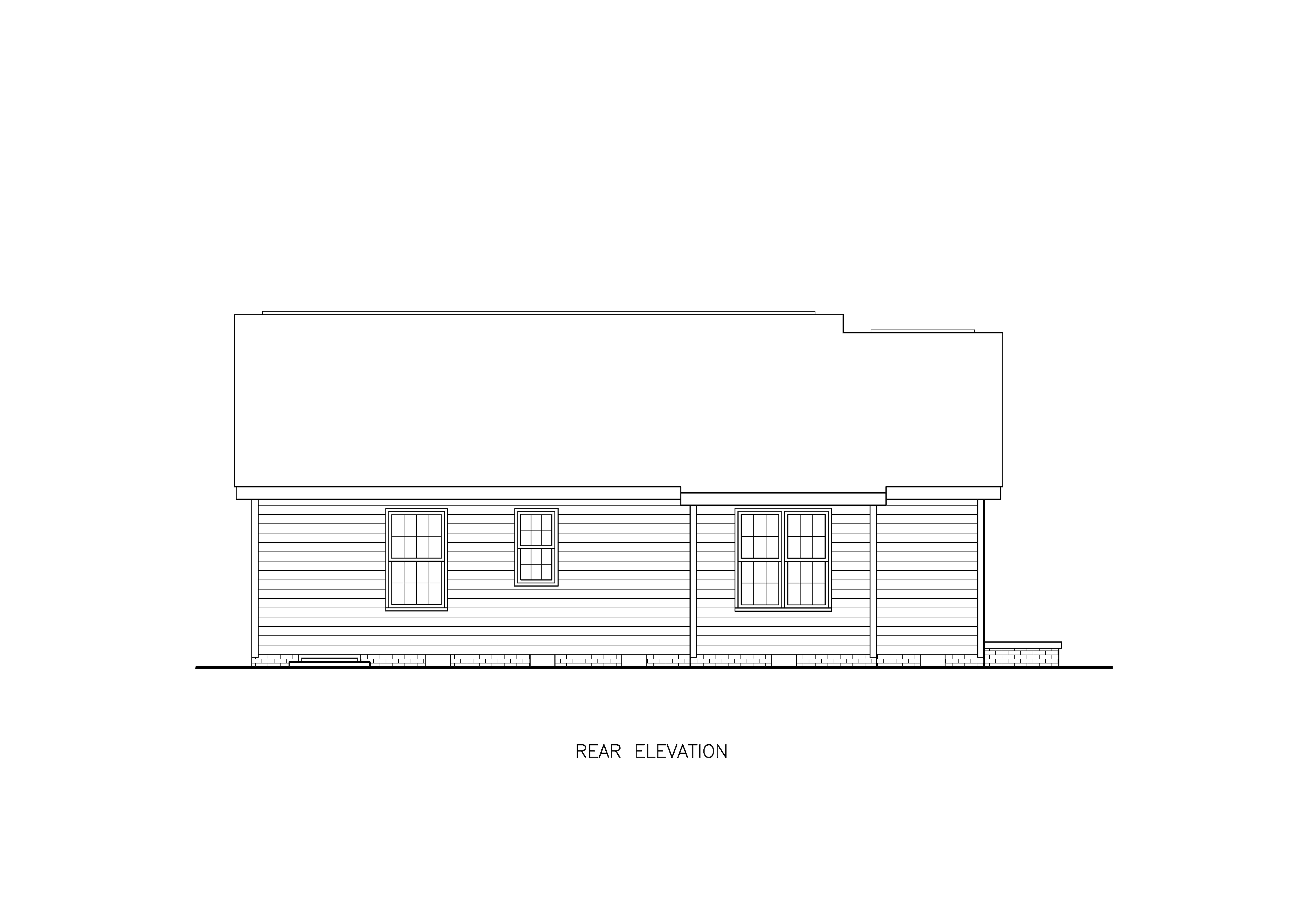Home Plan Rear Elevation of this 3-Bedroom,1067 Sq Ft Plan -198-1242