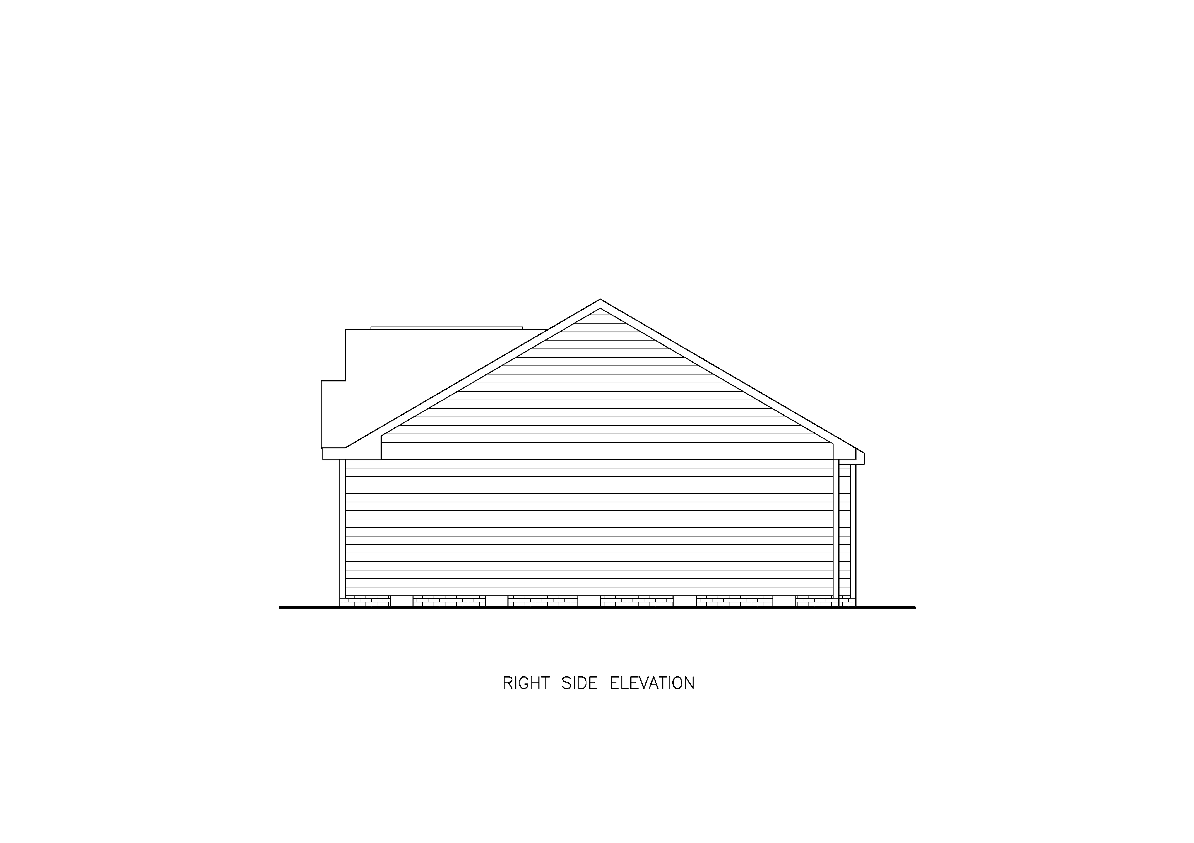 Home Plan Right Elevation of this 3-Bedroom,1067 Sq Ft Plan -198-1242