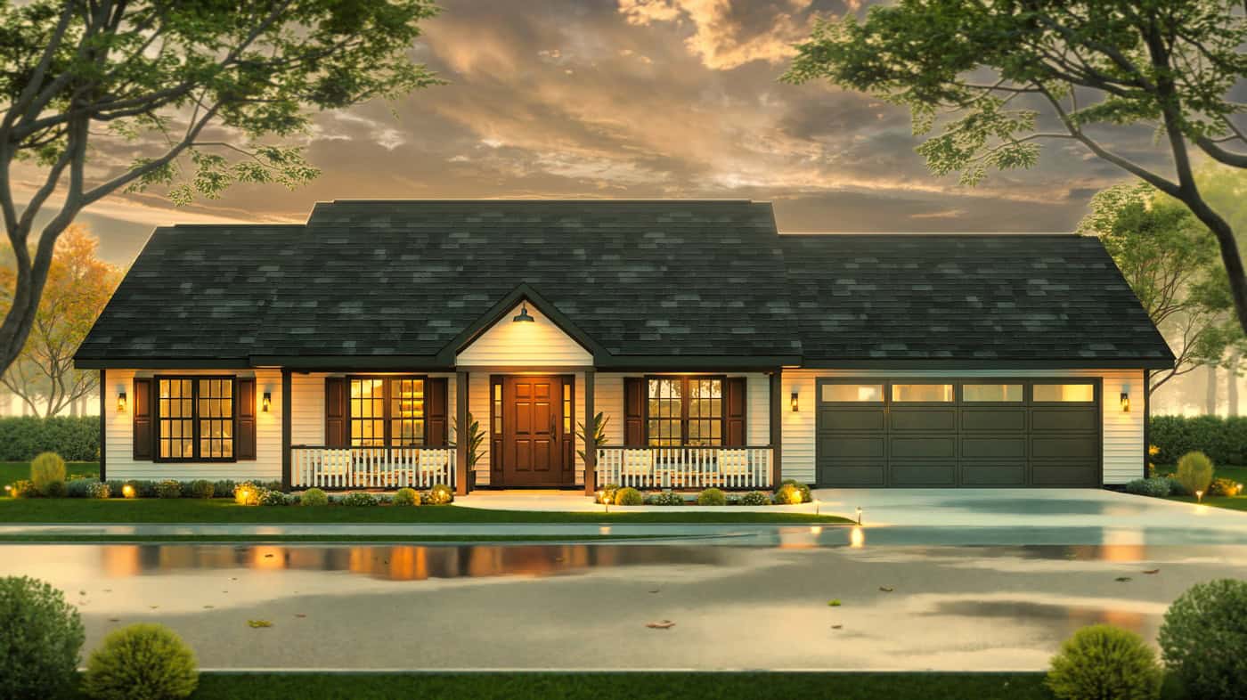 Front View of this 3-Bedroom,1334 Sq Ft Plan -198-1243