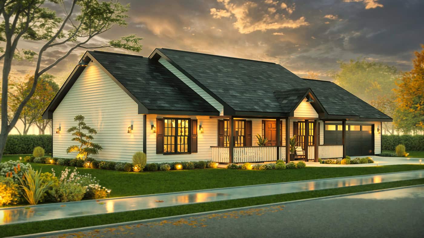 Right Side View of this 3-Bedroom,1334 Sq Ft Plan -198-1243
