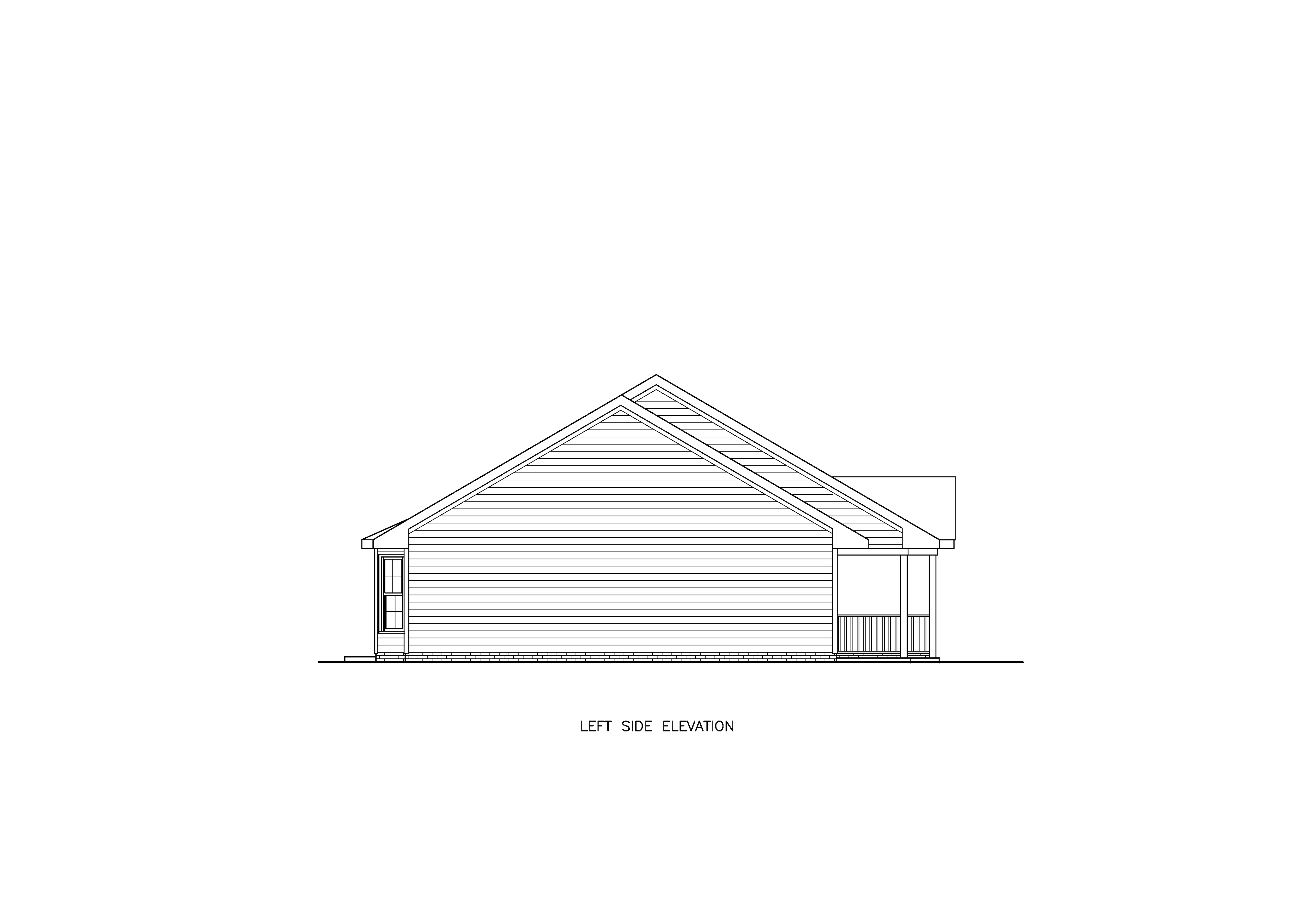Home Plan Left Elevation of this 3-Bedroom,1334 Sq Ft Plan -198-1243