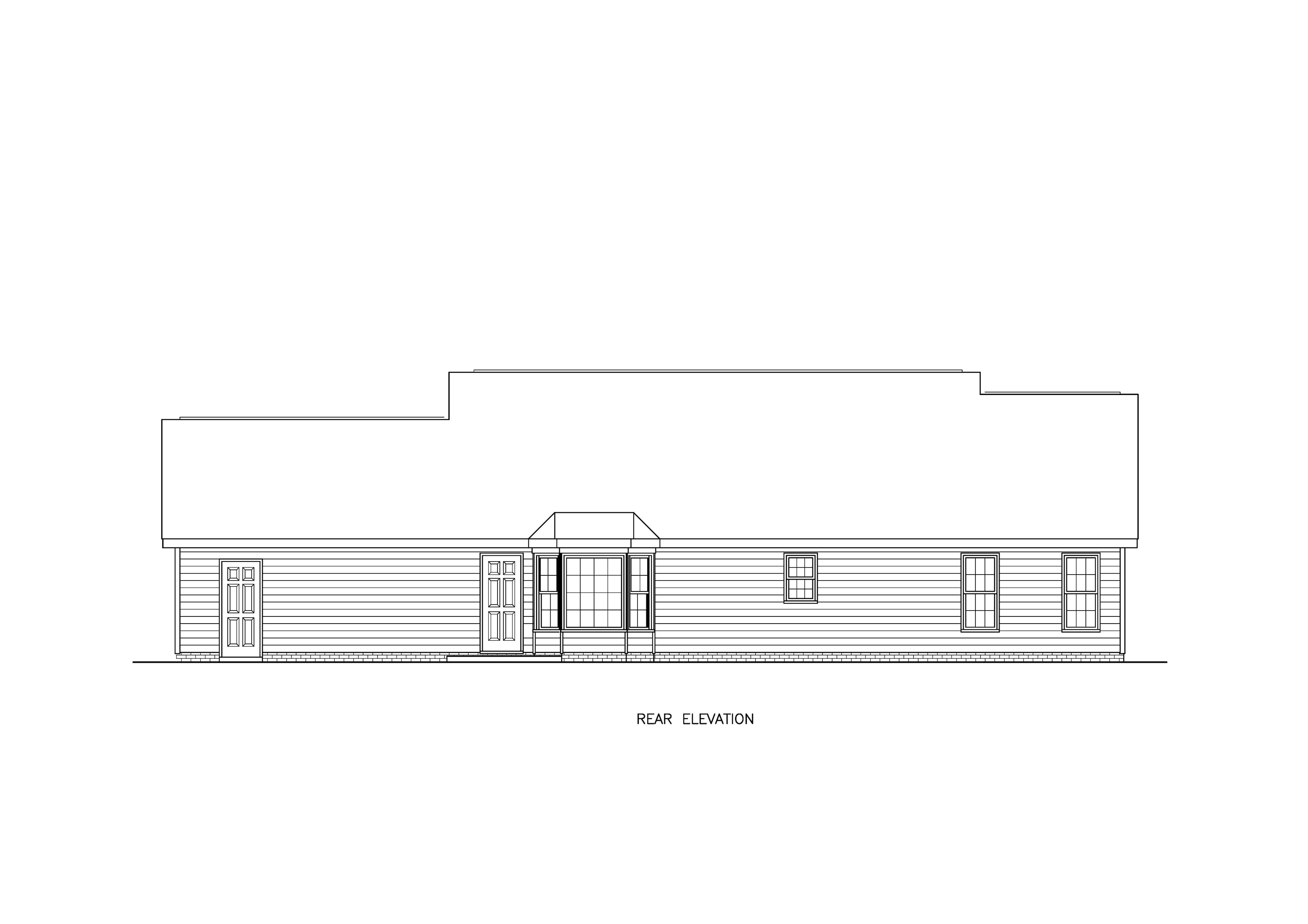 Home Plan Rear Elevation of this 3-Bedroom,1334 Sq Ft Plan -198-1243
