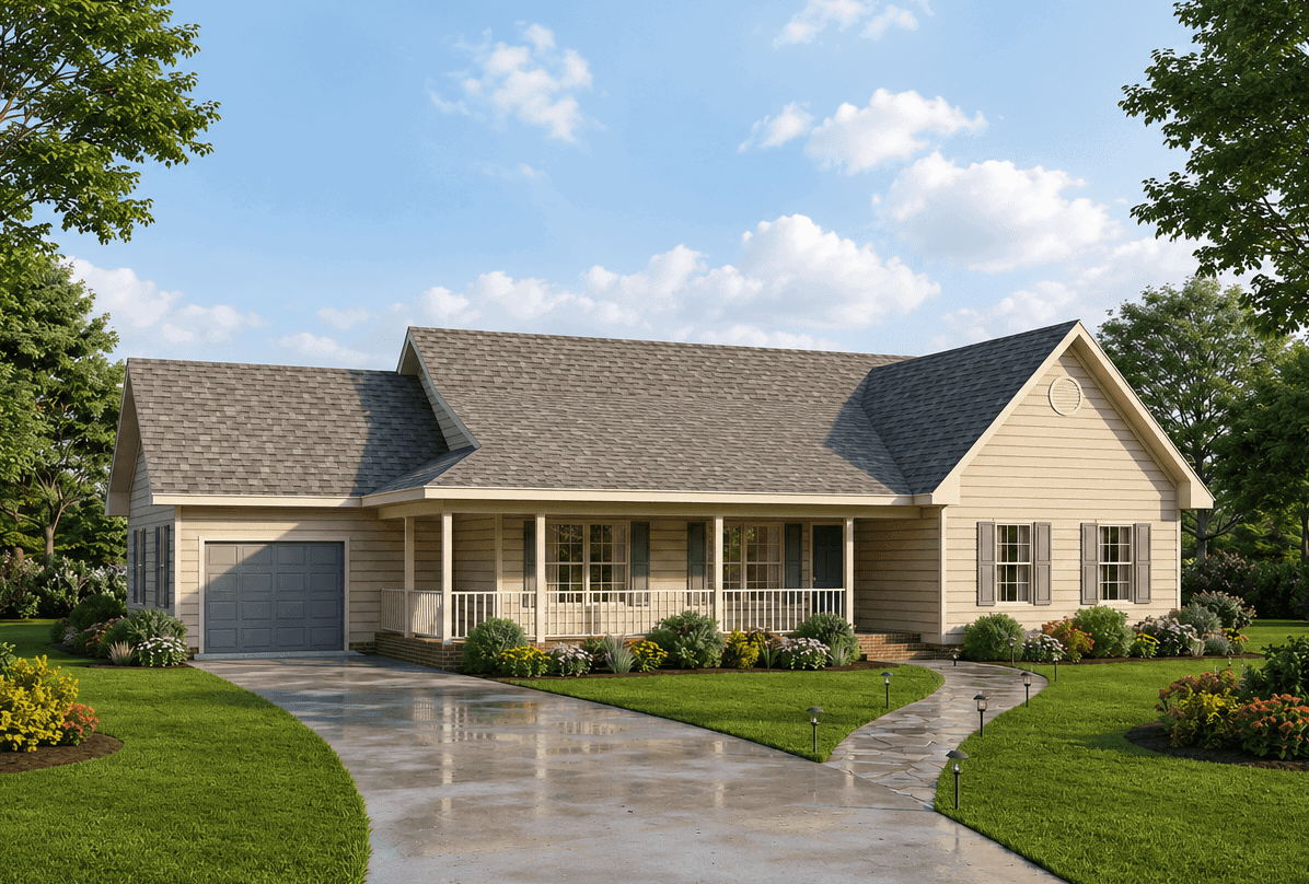 Front View of this 3-Bedroom,1490 Sq Ft Plan -198-1244