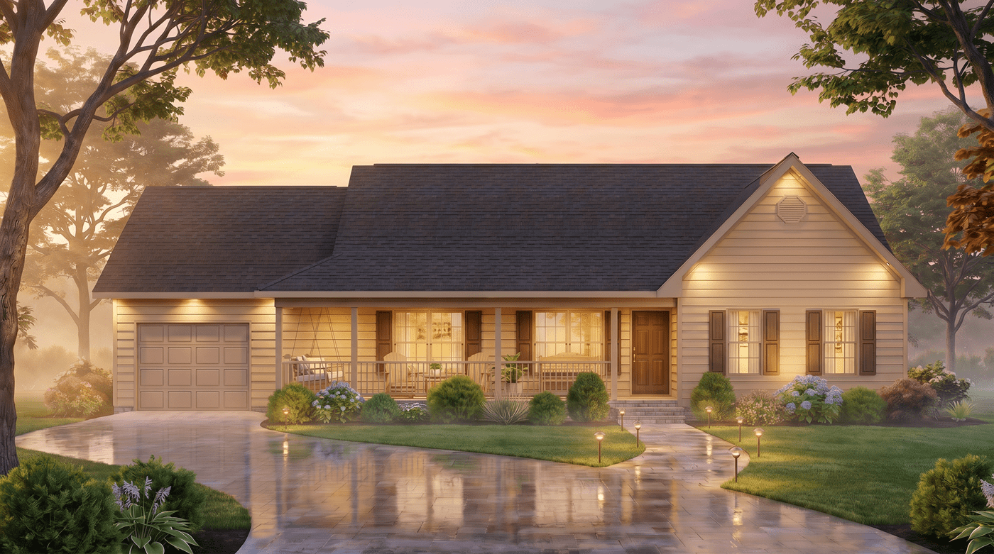 Front View of this 3-Bedroom,1490 Sq Ft Plan -198-1244