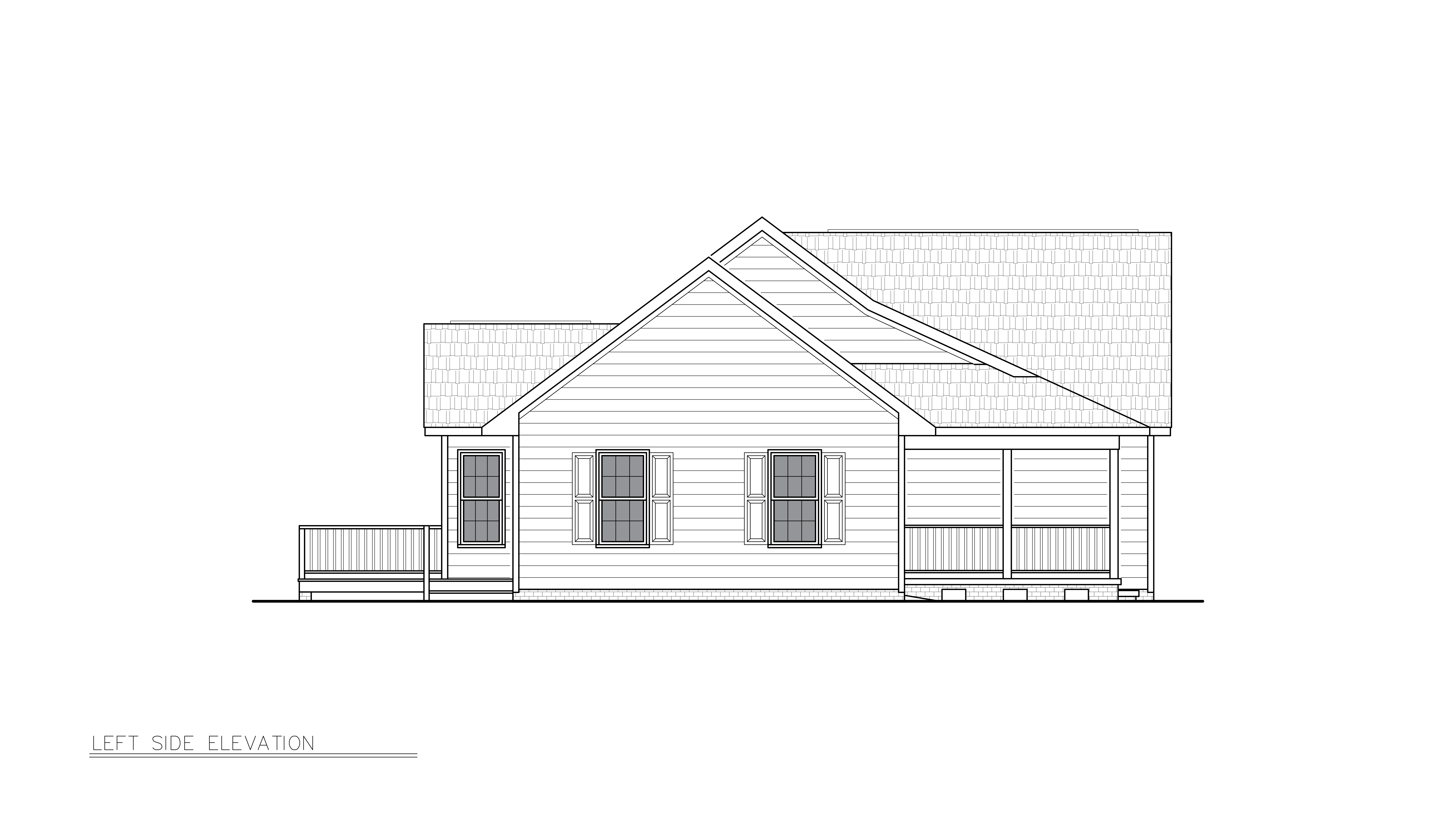 Home Plan Left Elevation of this 3-Bedroom,1490 Sq Ft Plan -198-1244