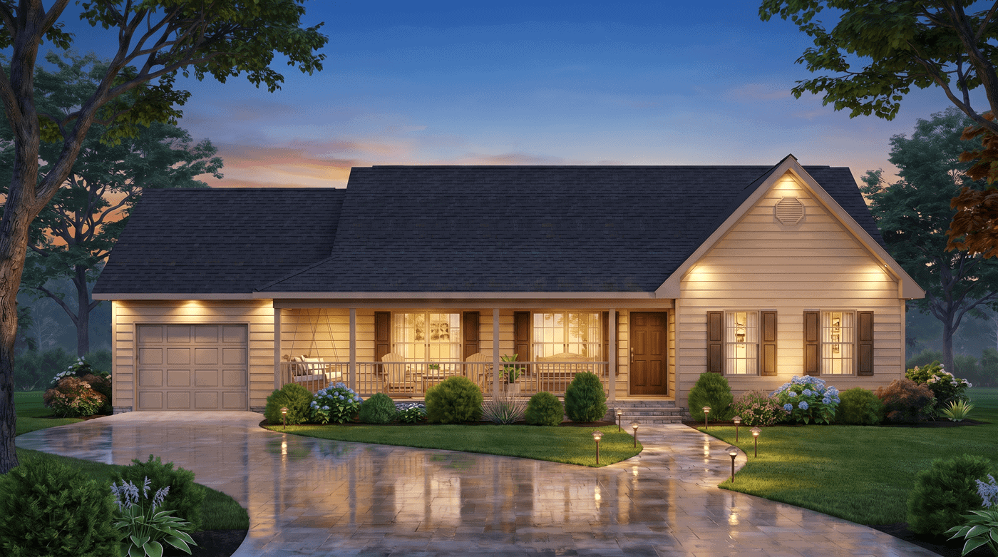 Home at Night of this 3-Bedroom,1490 Sq Ft Plan -198-1244