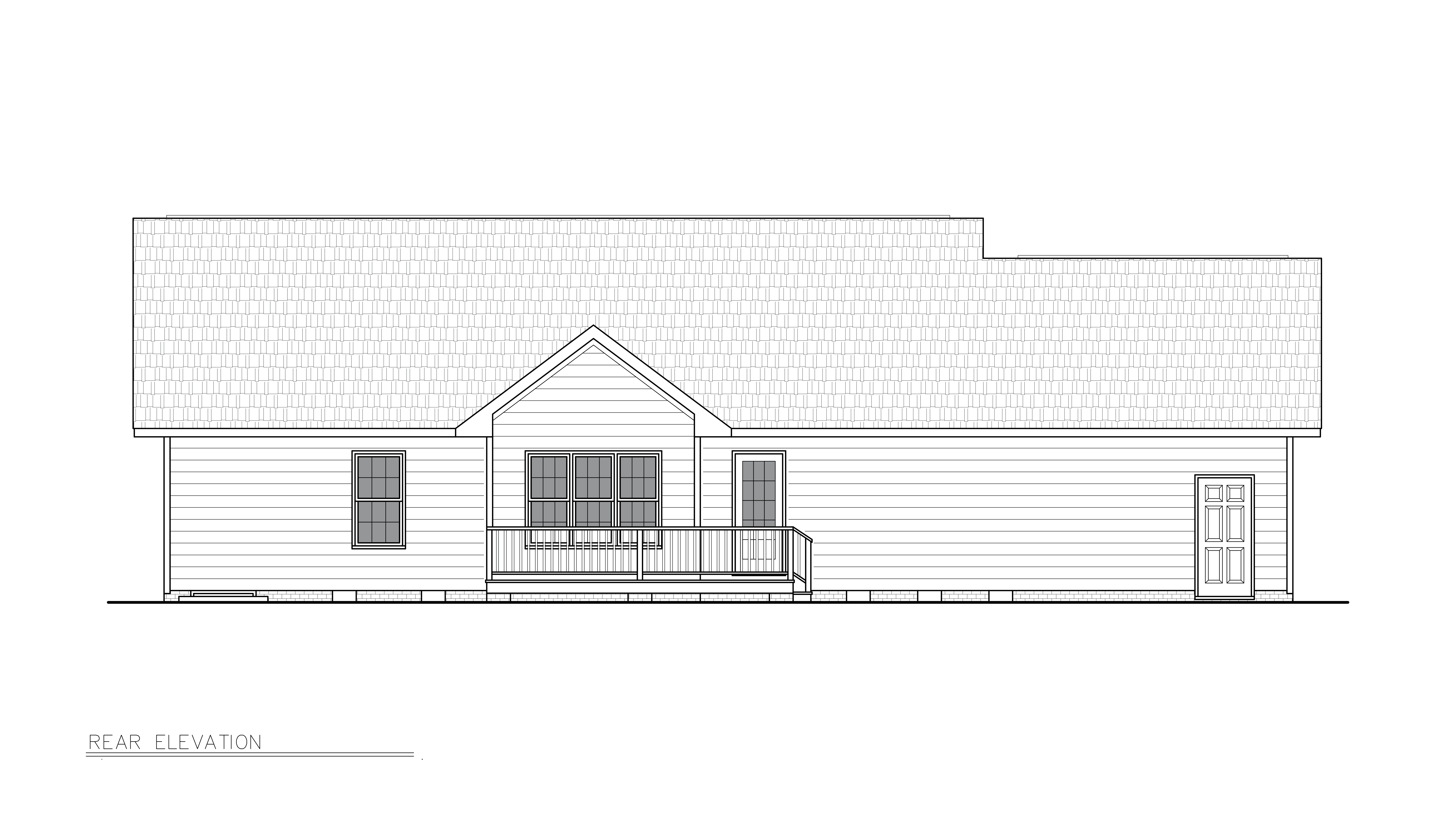 Home Plan Rear Elevation of this 3-Bedroom,1490 Sq Ft Plan -198-1244