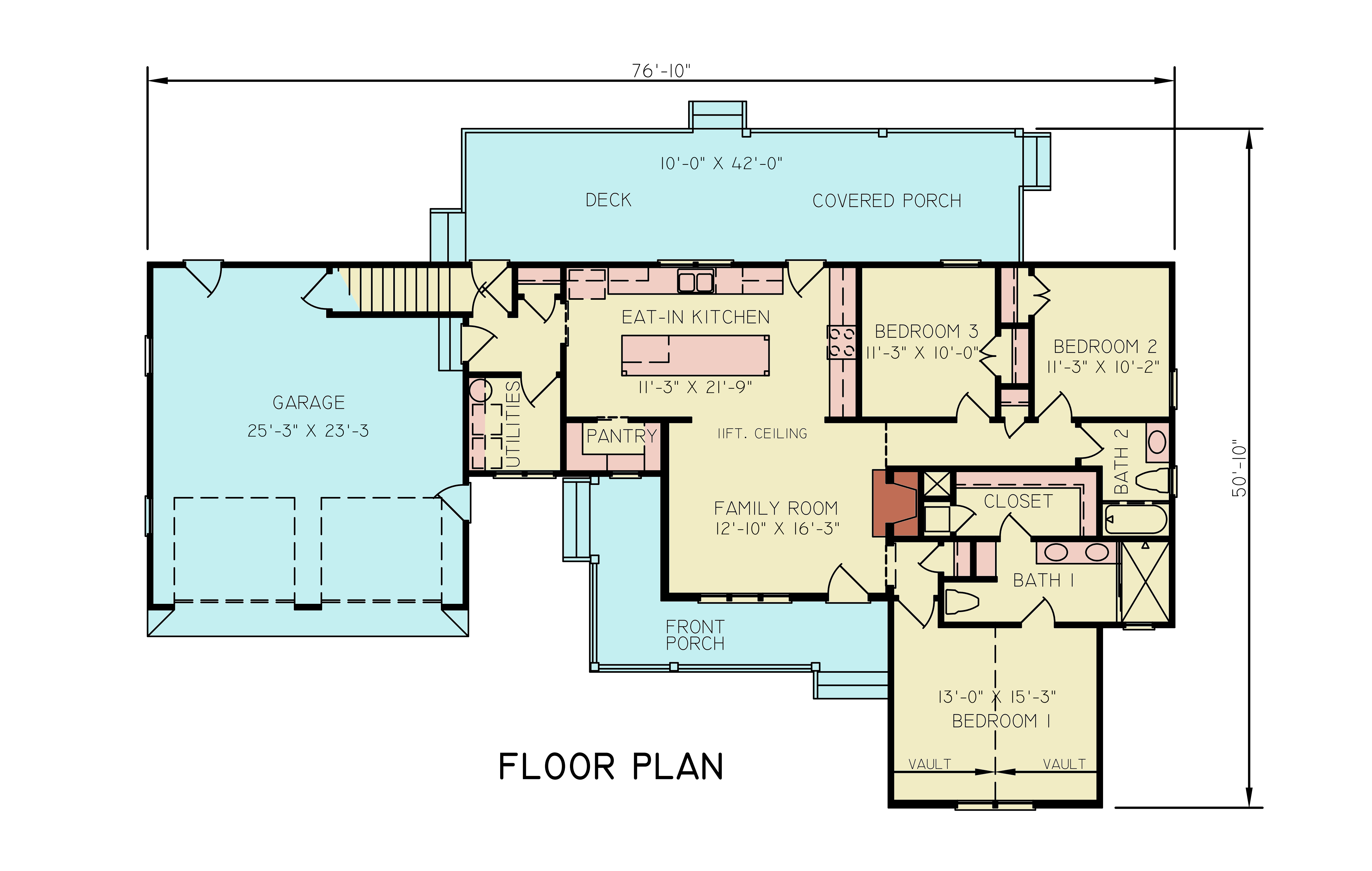 Main Level of Modern Farmhouse Plan #198-1245