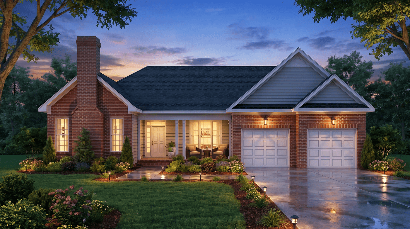 Home at Night of this 3-Bedroom,1773 Sq Ft Plan -198-1247