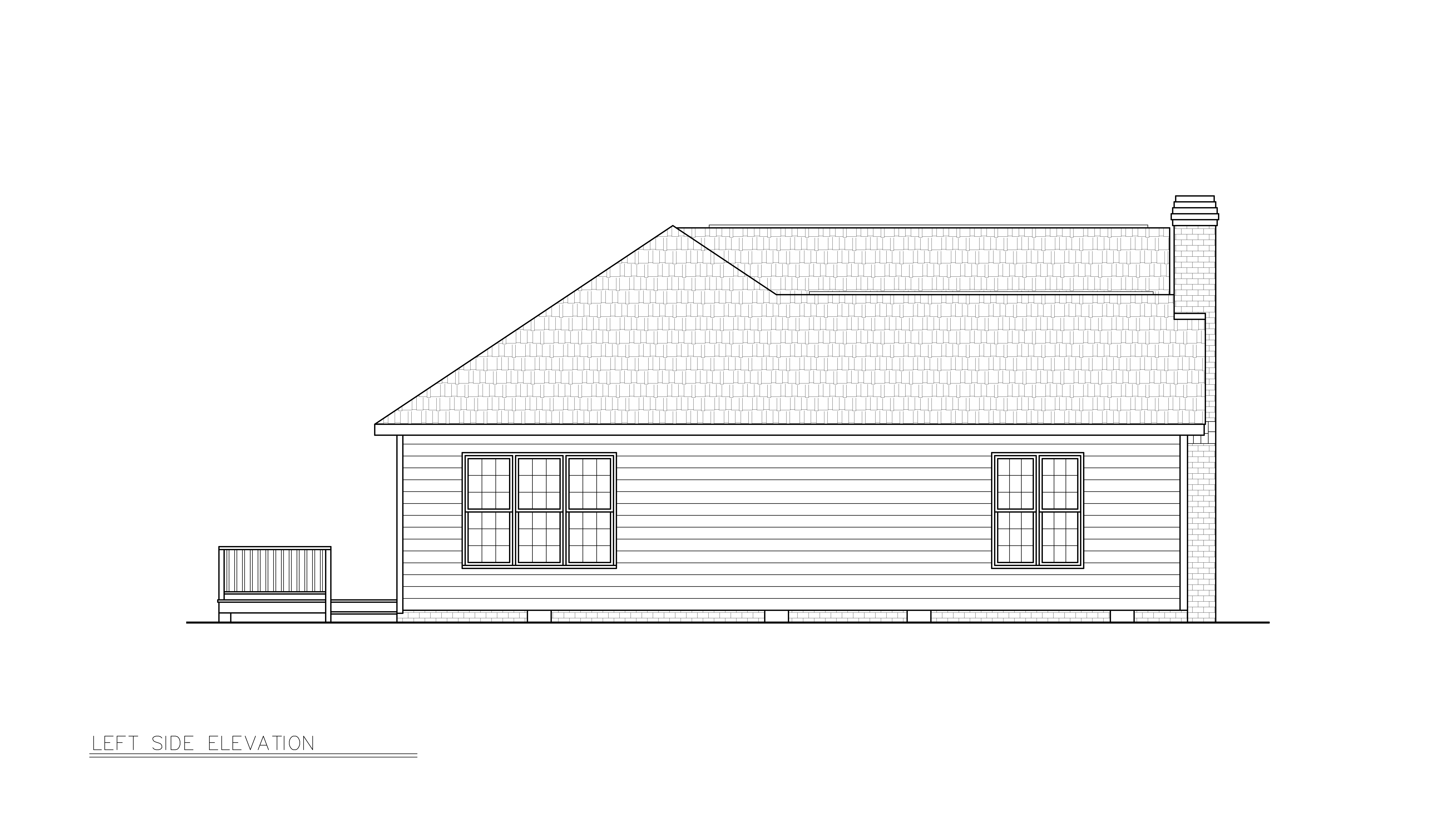 Home Plan Left Elevation of this 3-Bedroom,1773 Sq Ft Plan -198-1247