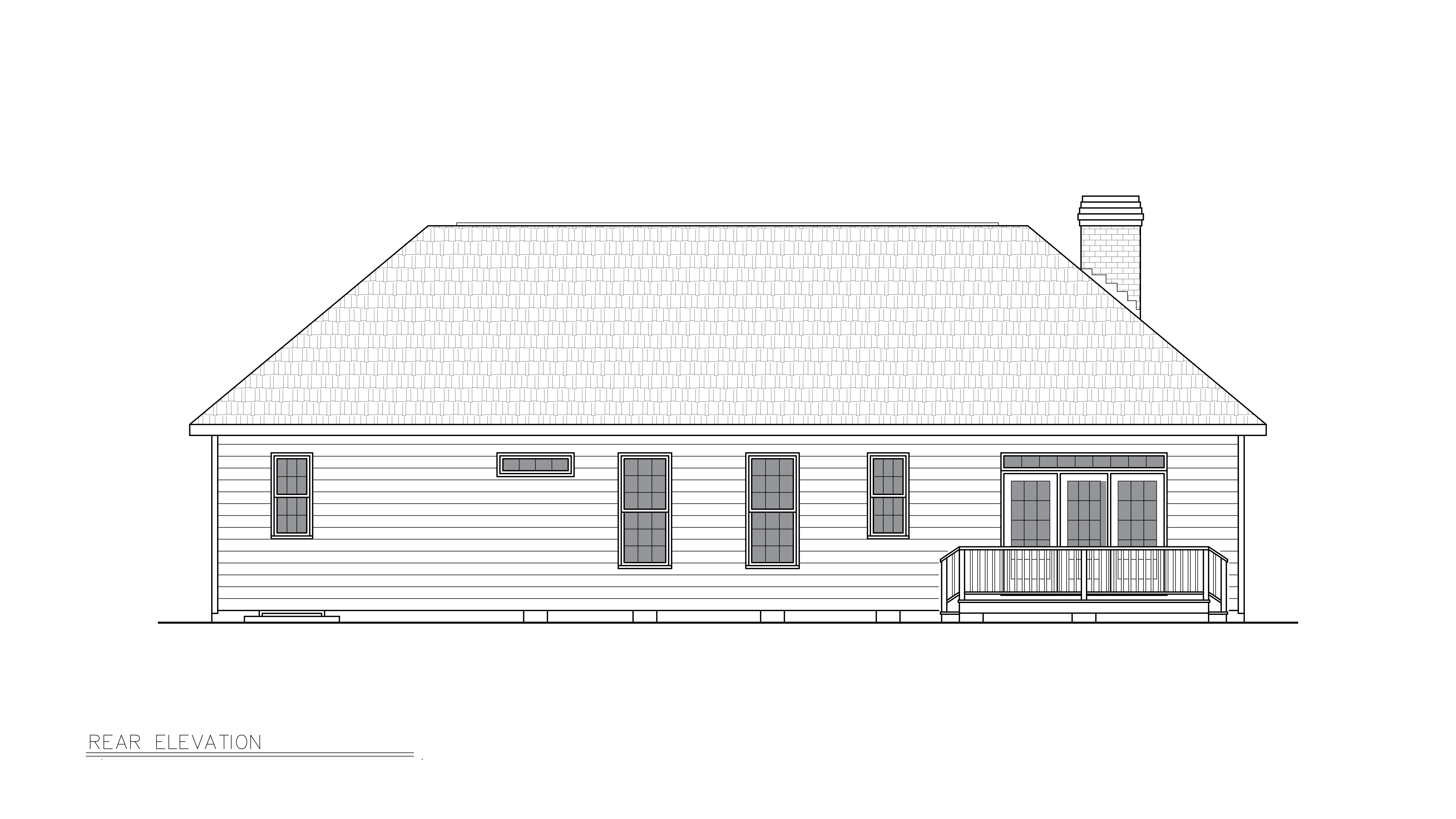 Home Plan Rear Elevation of this 3-Bedroom,1773 Sq Ft Plan -198-1247