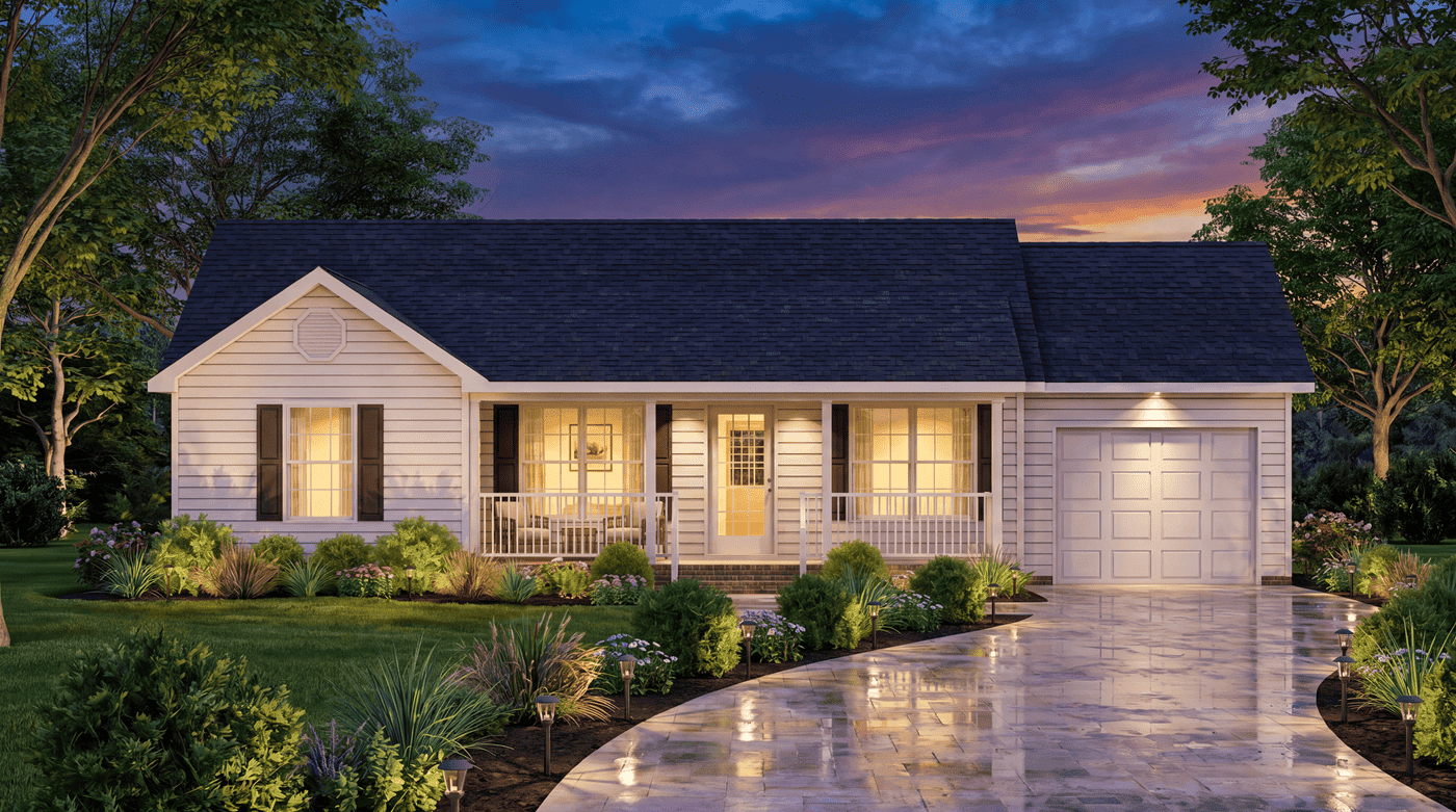 Front View of this 3-Bedroom,1067 Sq Ft Plan -198-1248
