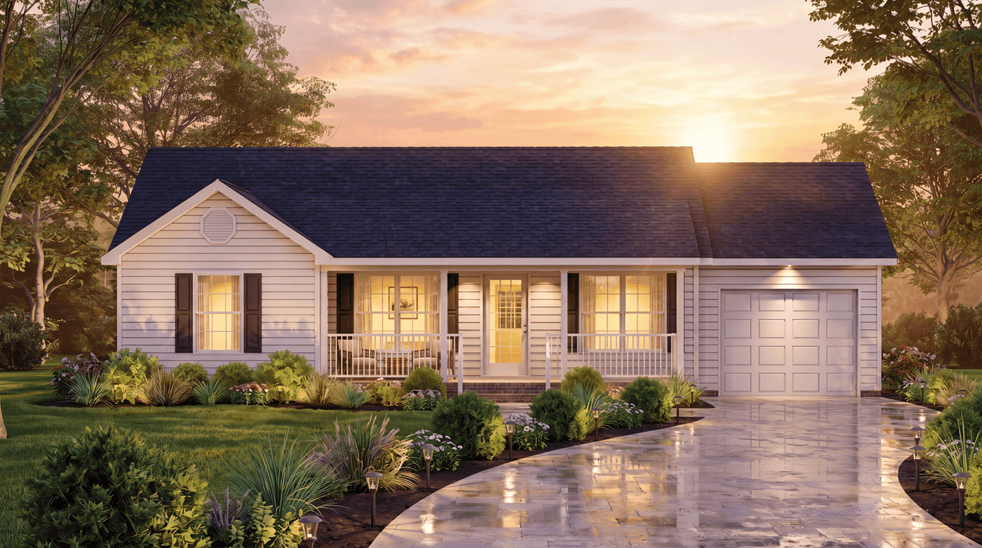 Front View of this 3-Bedroom,1067 Sq Ft Plan -198-1248