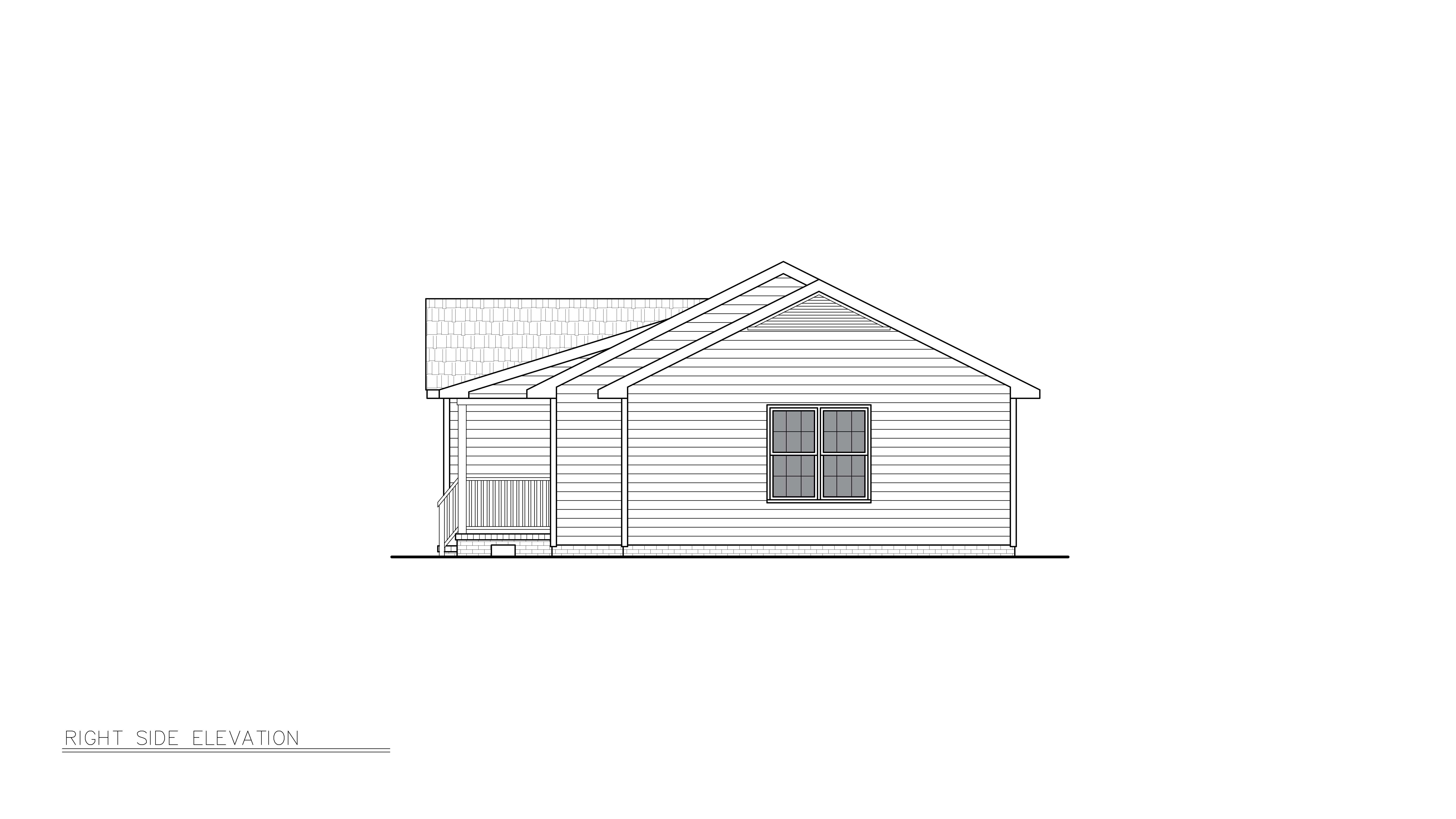Home Plan Right Elevation of this 3-Bedroom,1067 Sq Ft Plan -198-1248