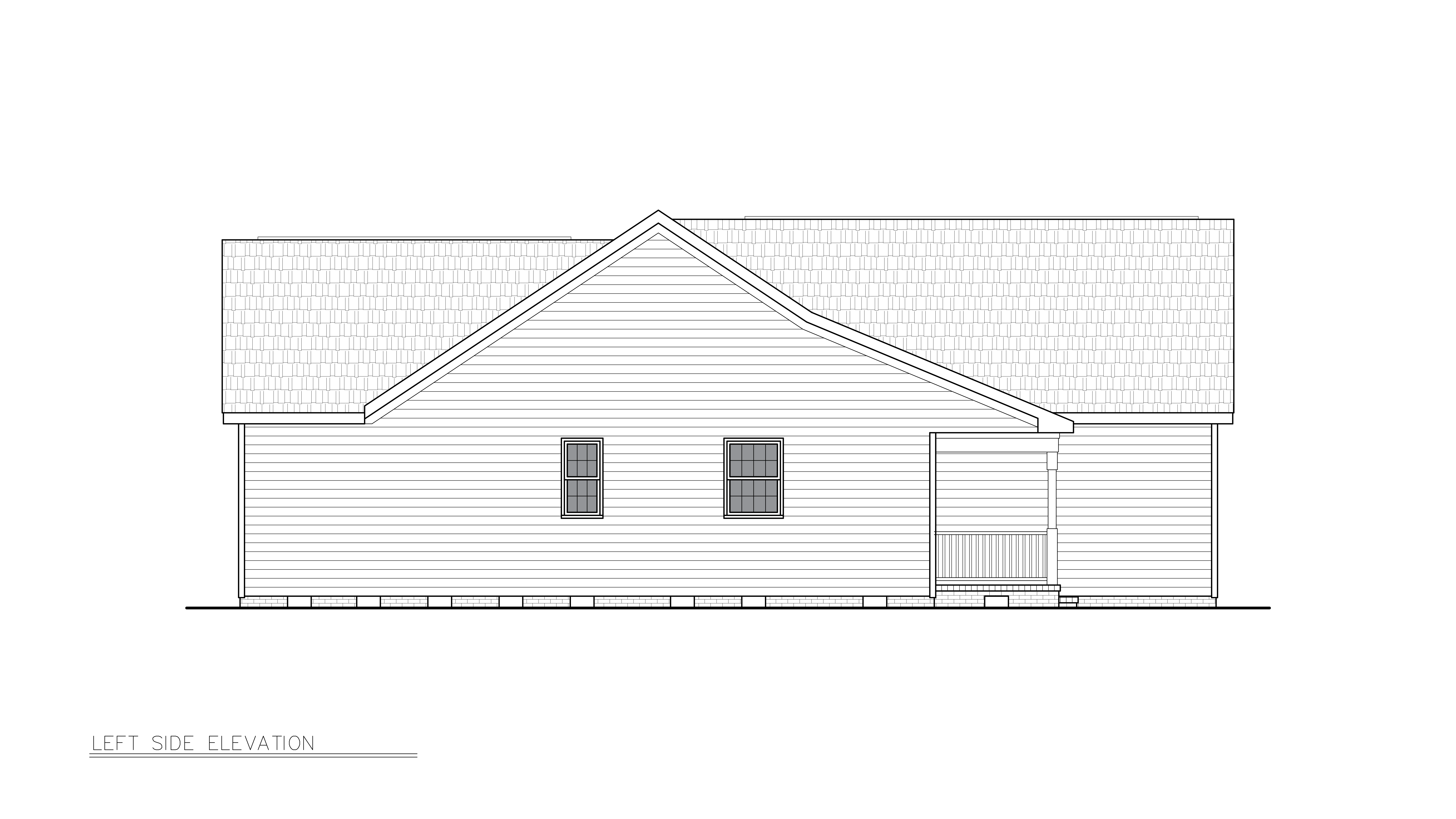 Home Plan Left Elevation of this 3-Bedroom,1297 Sq Ft Plan -198-1249