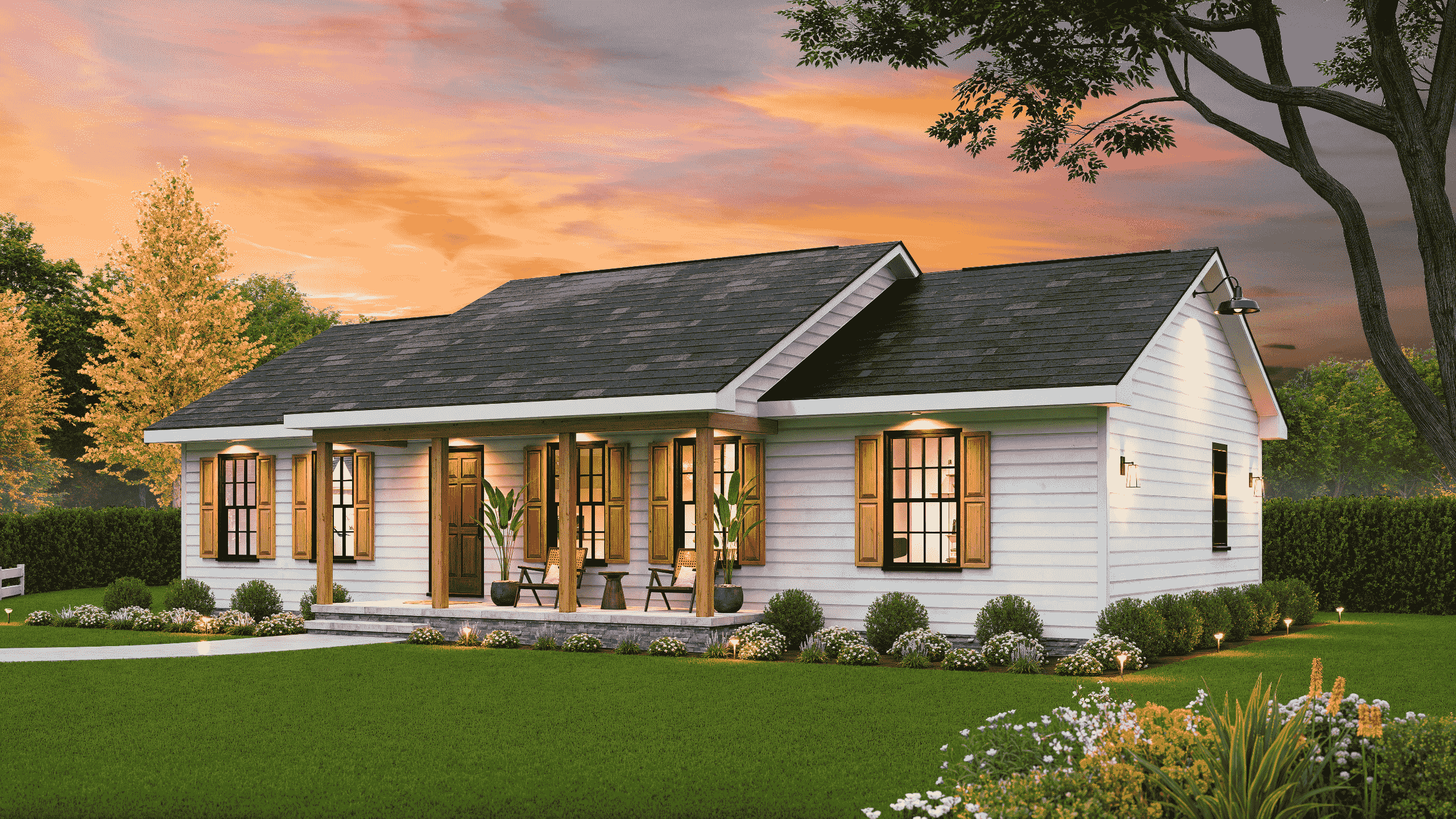Left Side View of this 3-Bedroom,1184 Sq Ft Plan -198-1250