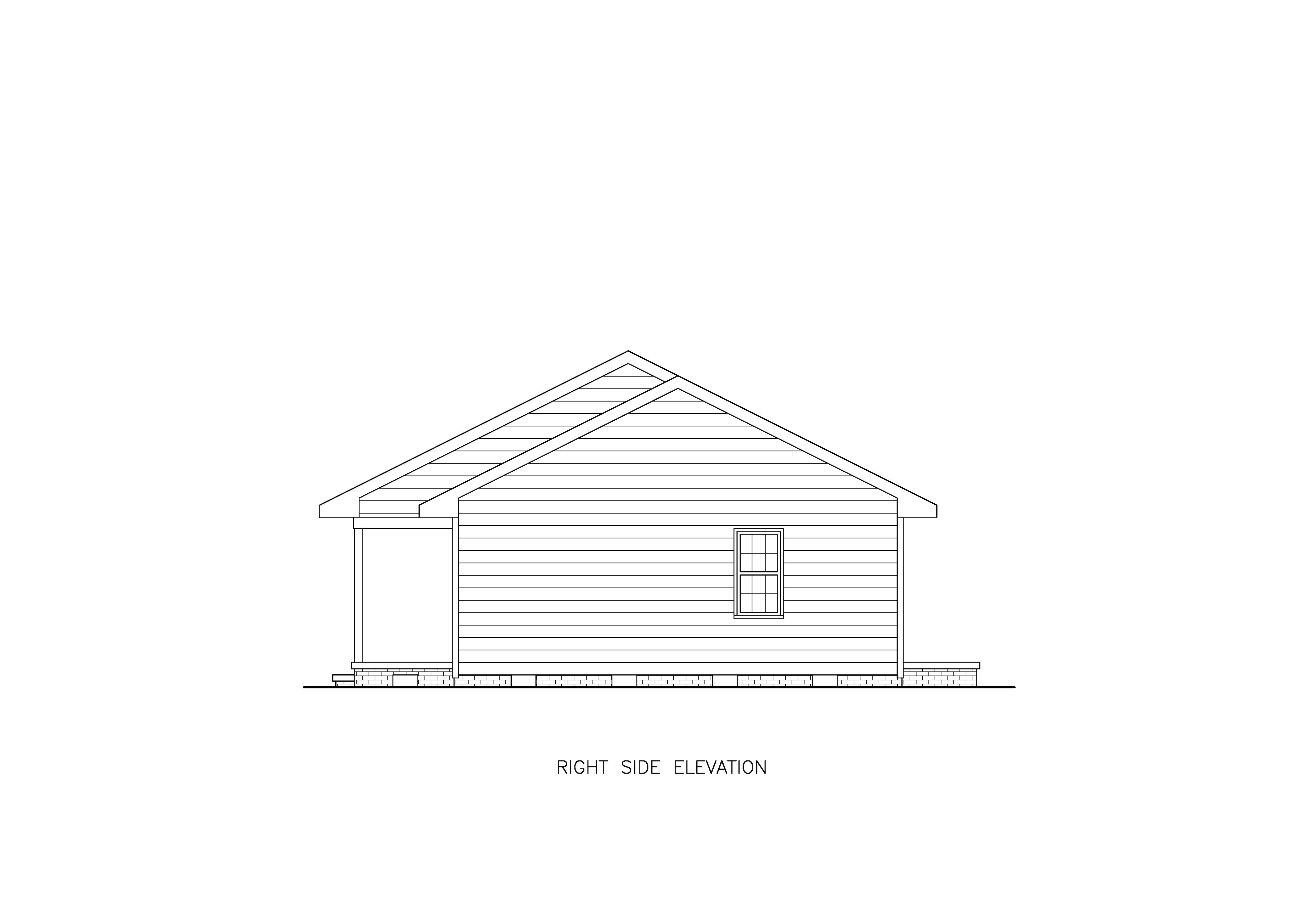 Home Plan Right Elevation of this 3-Bedroom,1184 Sq Ft Plan -198-1250