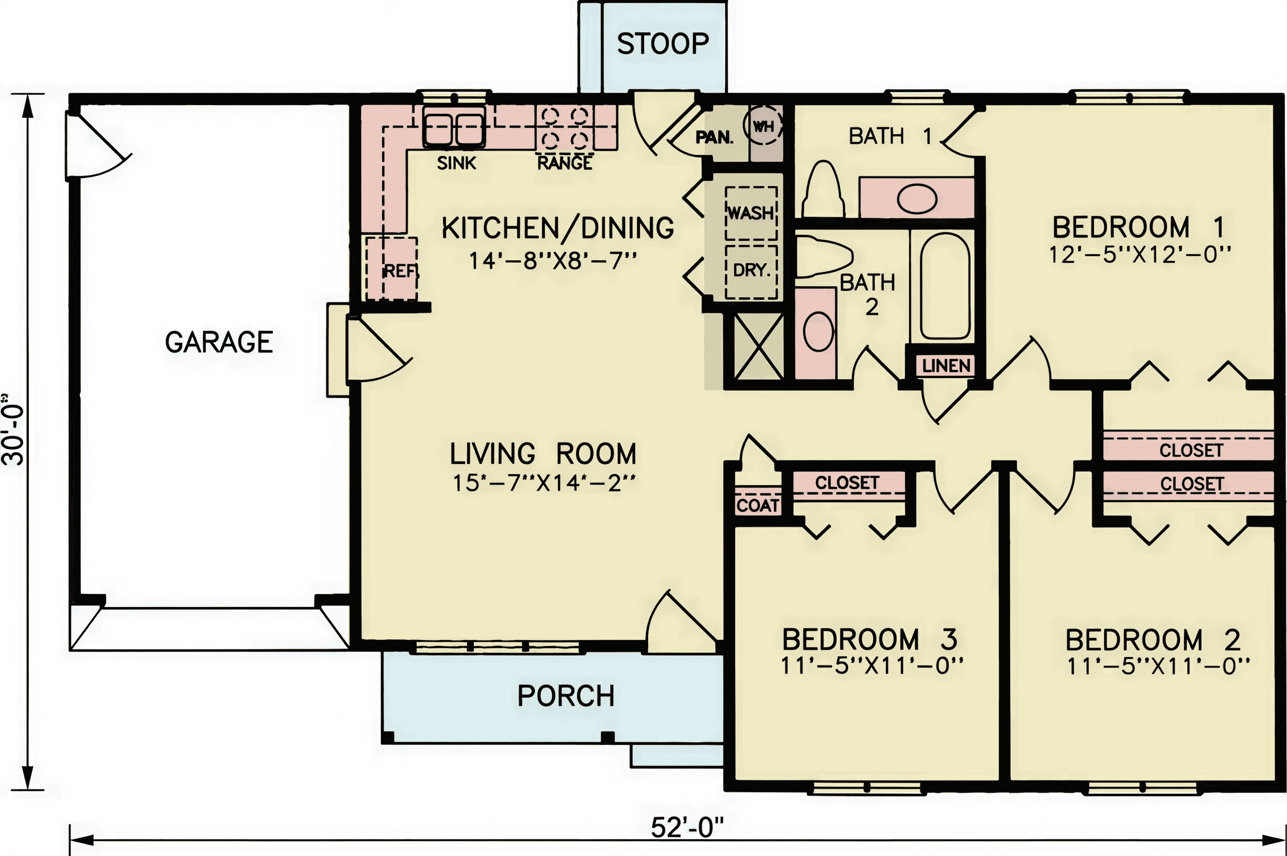 Main Level of Ranch Plan #198-1251