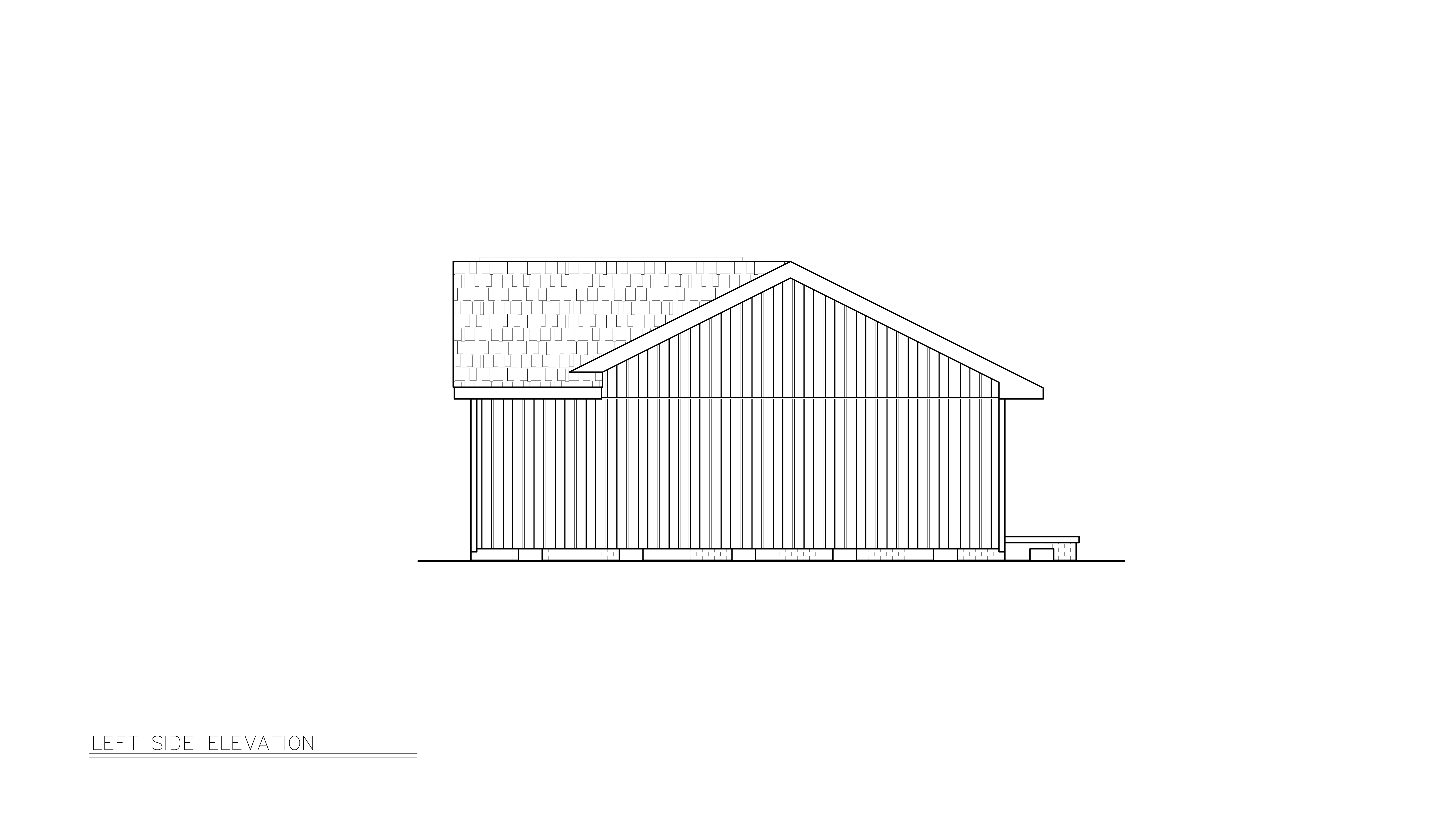 Home Plan Left Elevation of this 3-Bedroom,1104 Sq Ft Plan -198-1251