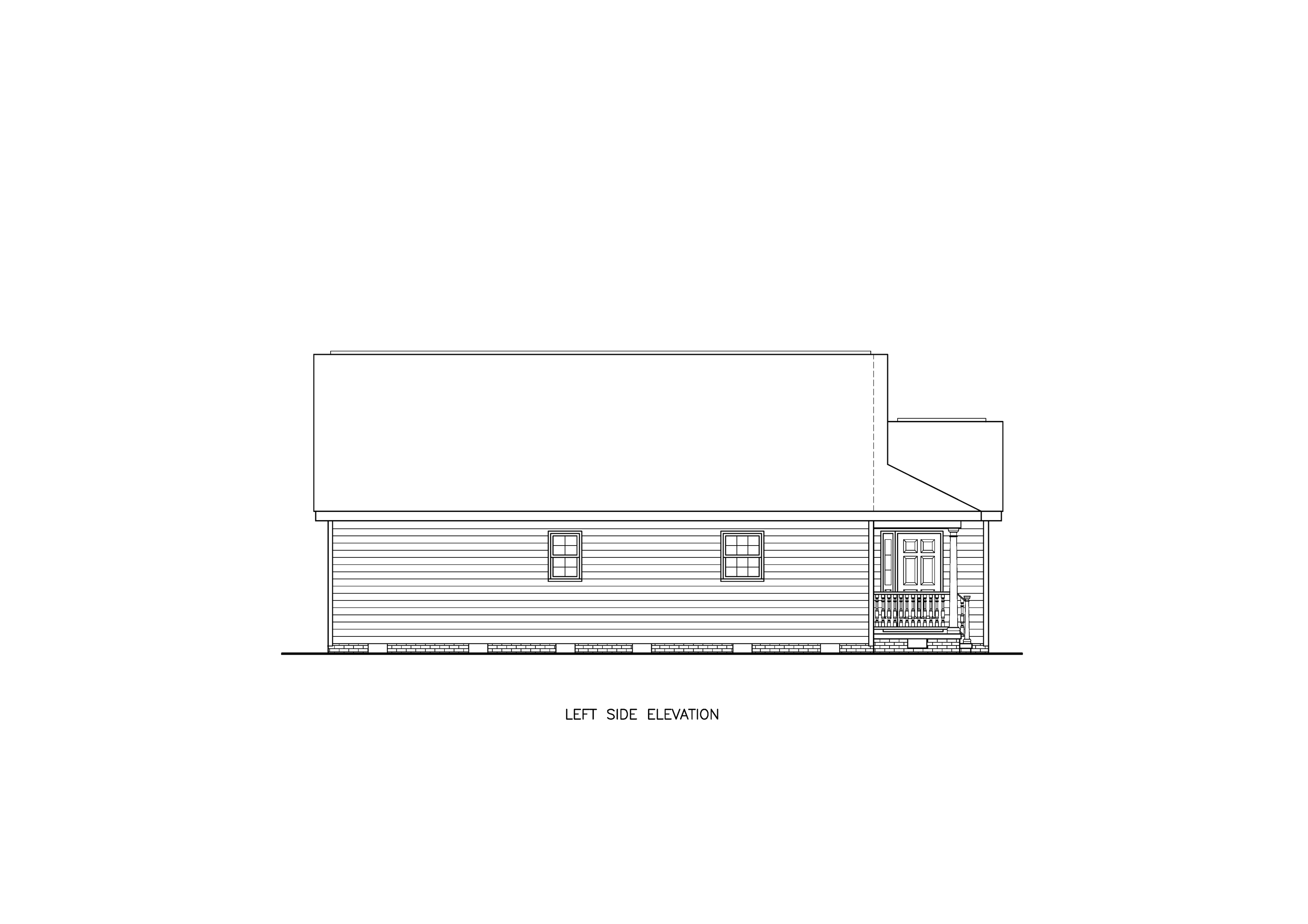 Home Plan Left Elevation of this 3-Bedroom,1265 Sq Ft Plan -198-1252