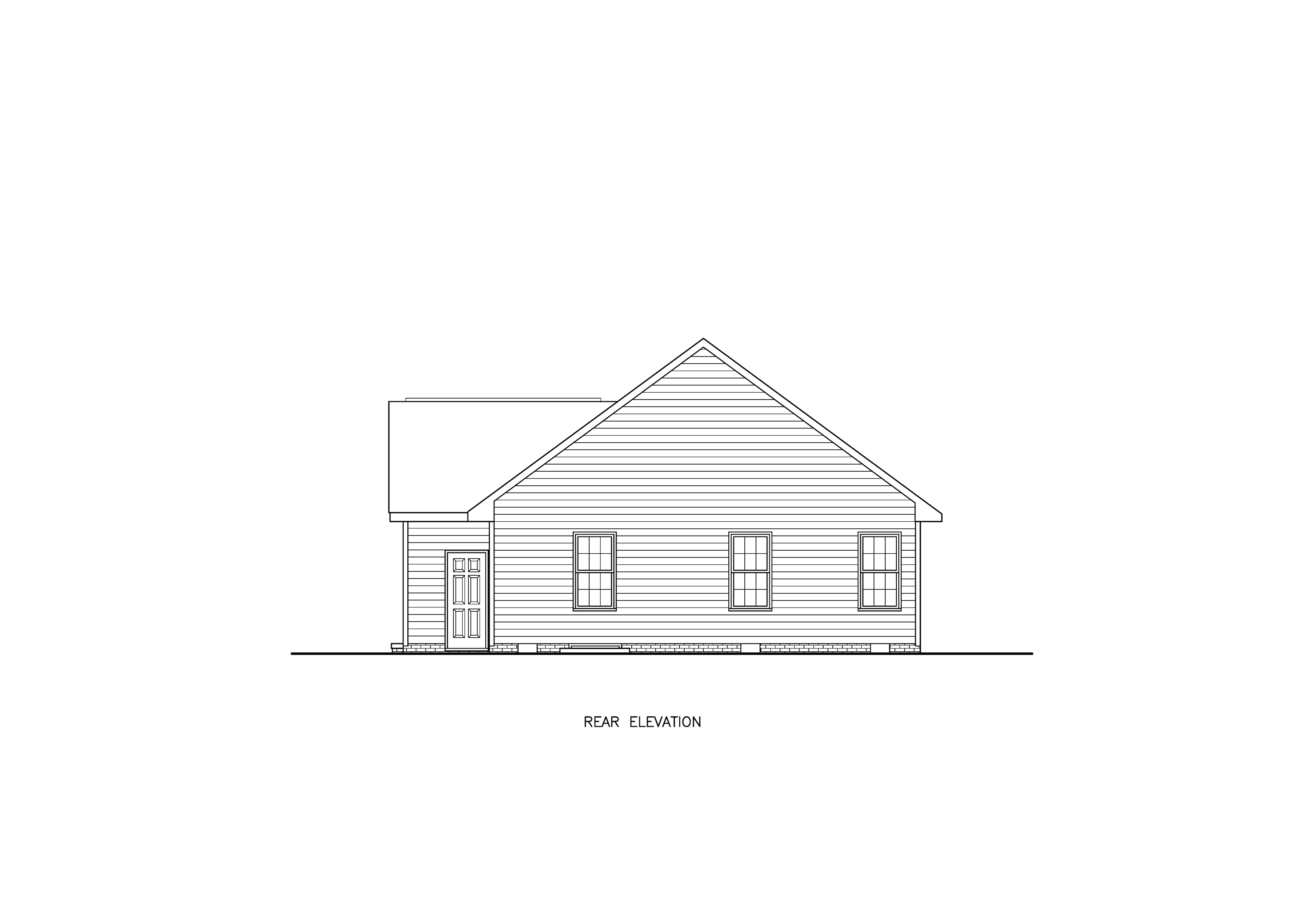 Home Plan Rear Elevation of this 3-Bedroom,1265 Sq Ft Plan -198-1252