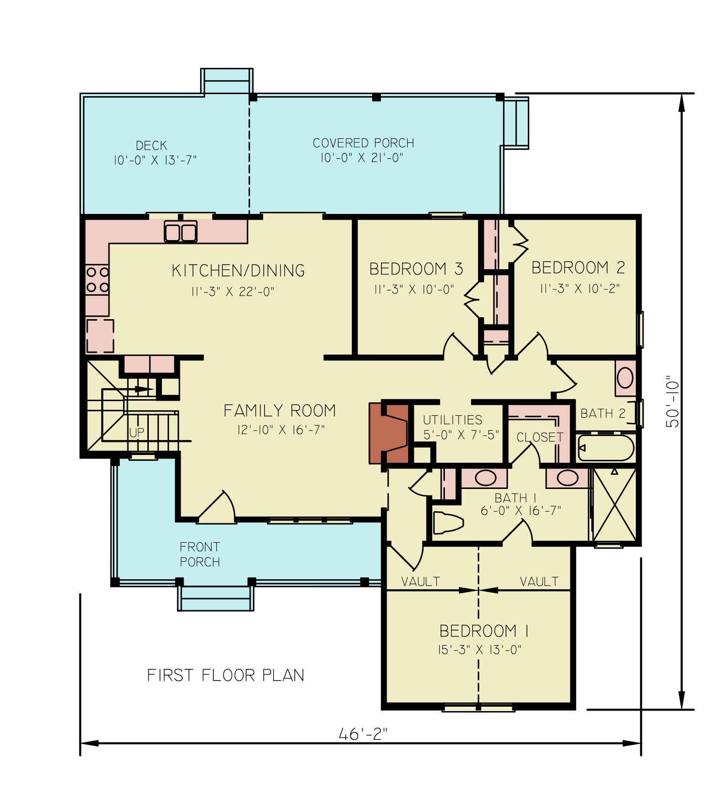 Main Level of Modern Farmhouse Plan #198-1254