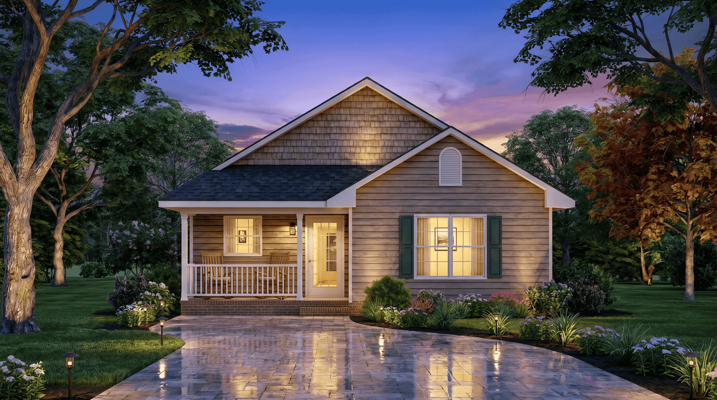 Home at Night of this 2-Bedroom,1074 Sq Ft Plan -198-1255