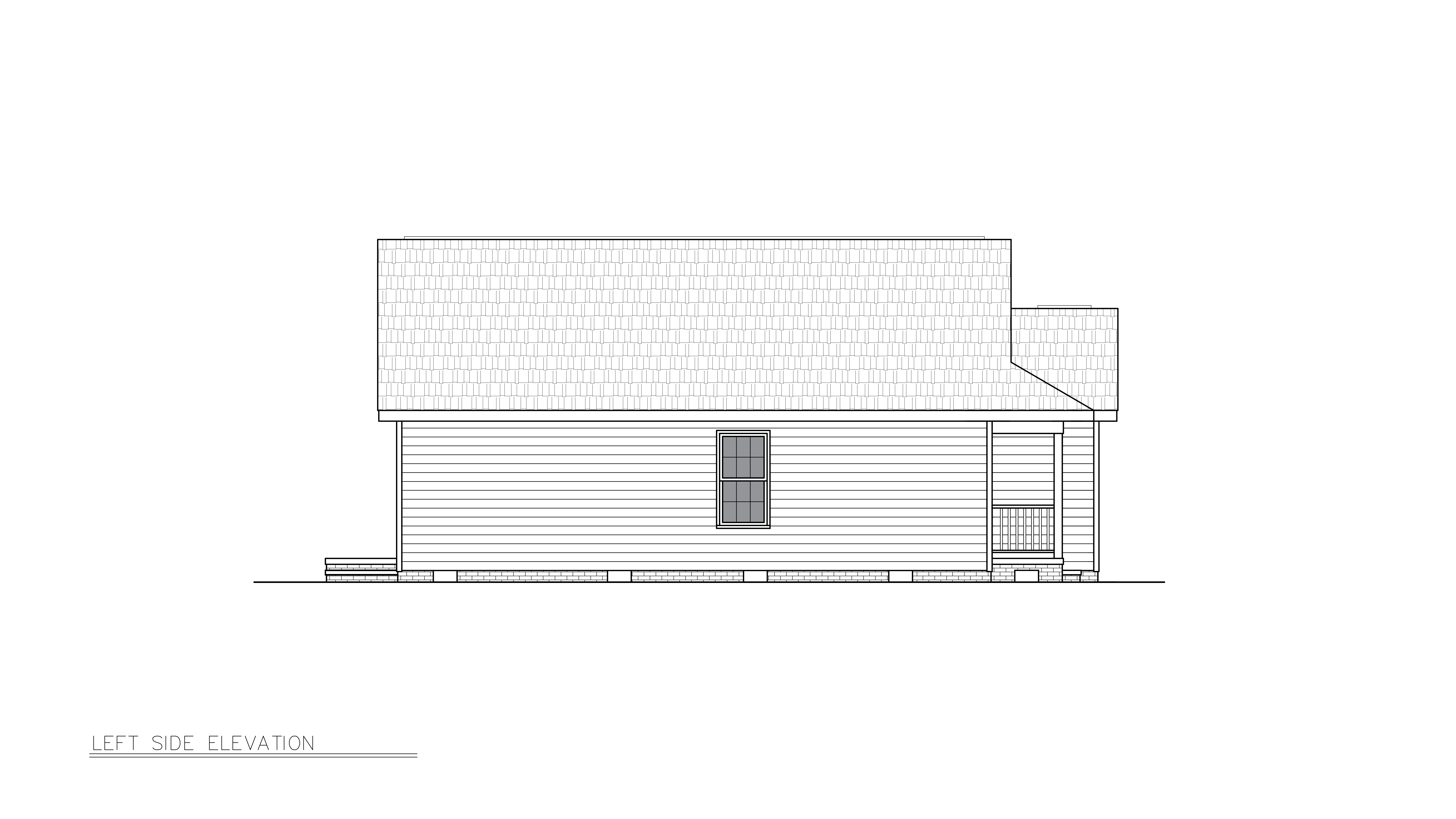 Home Plan Left Elevation of this 2-Bedroom,1074 Sq Ft Plan -198-1255