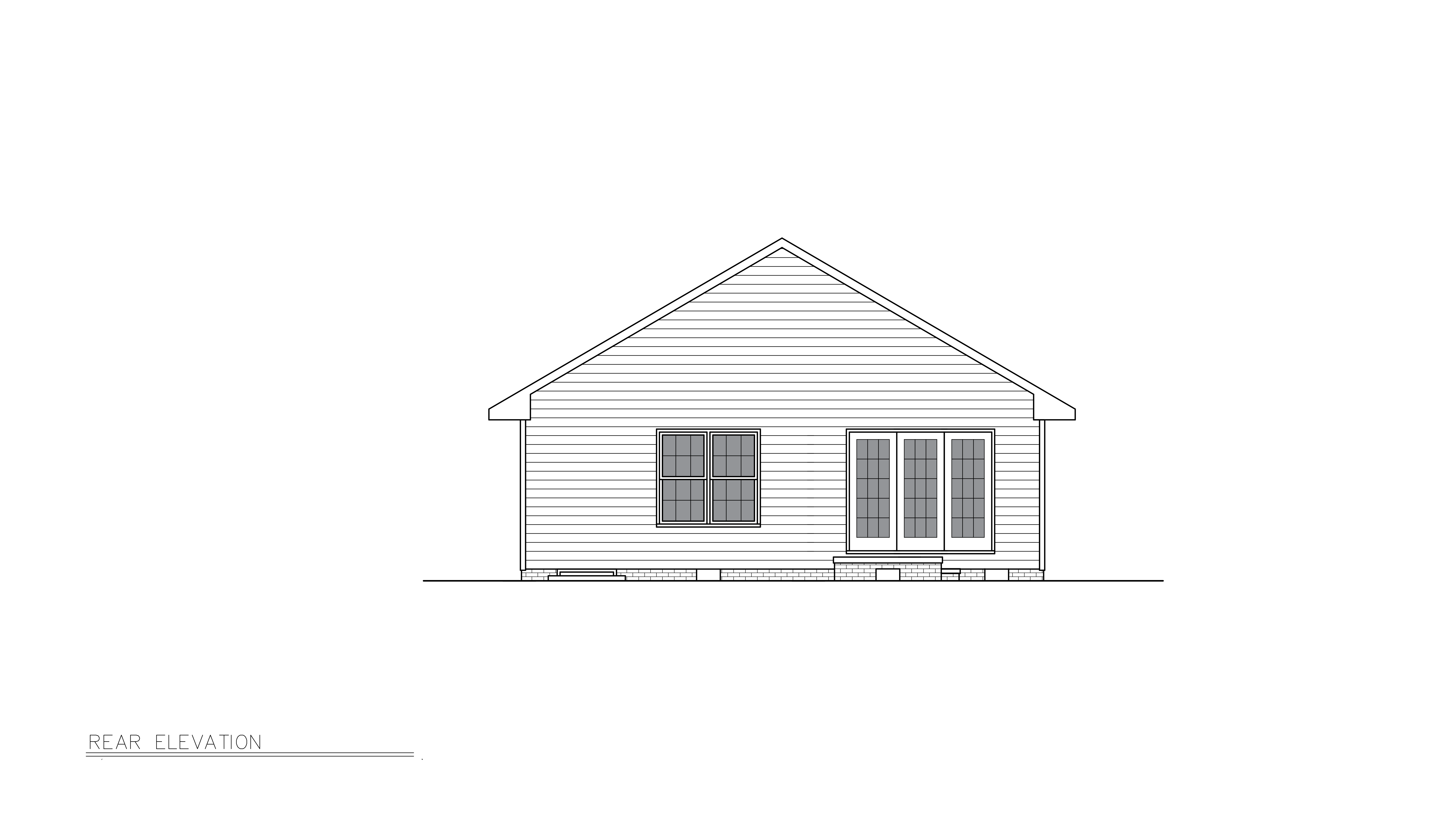 Home Plan Rear Elevation of this 2-Bedroom,1074 Sq Ft Plan -198-1255