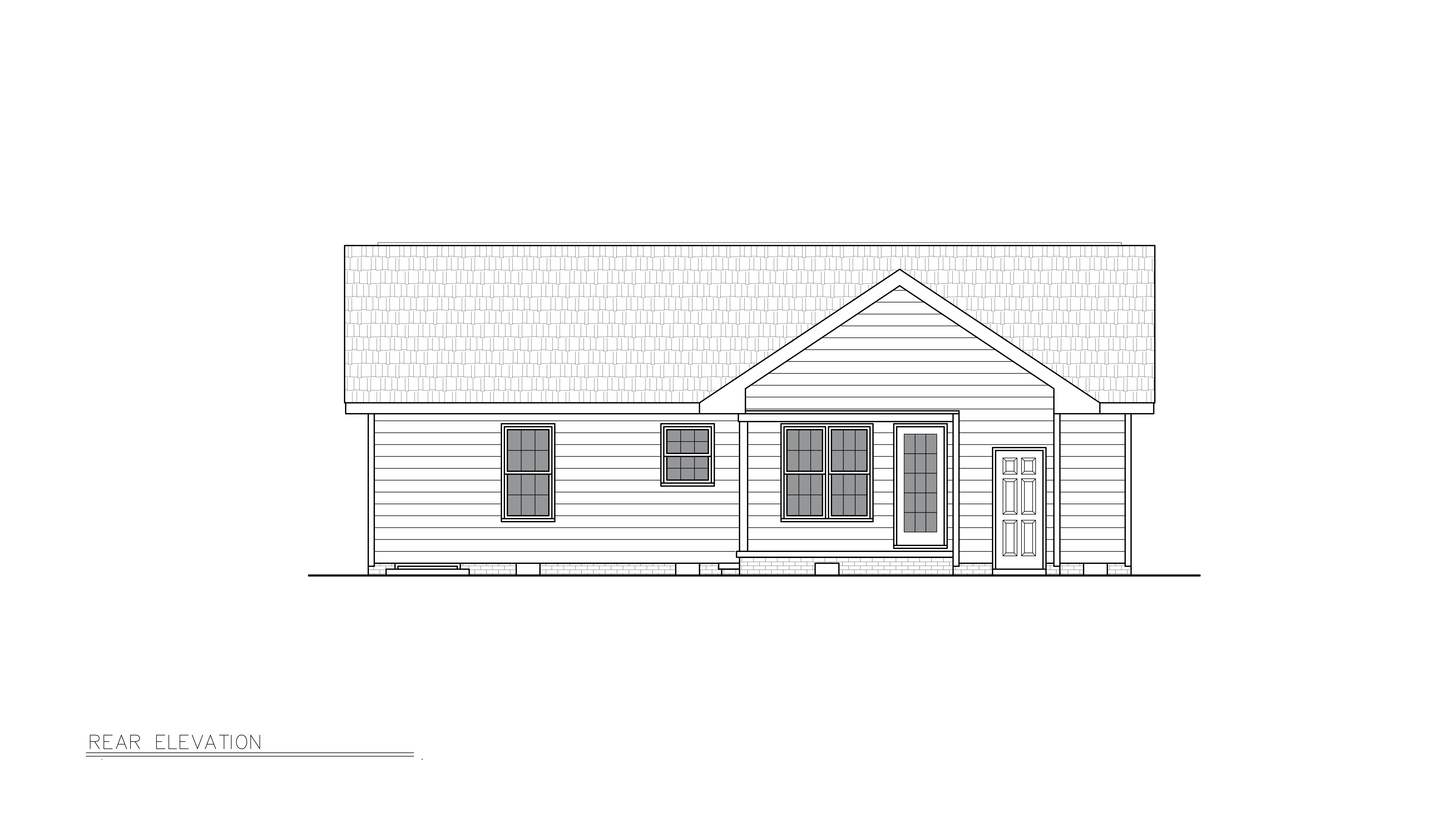 Home Plan Rear Elevation of this 3-Bedroom,1101 Sq Ft Plan -198-1256