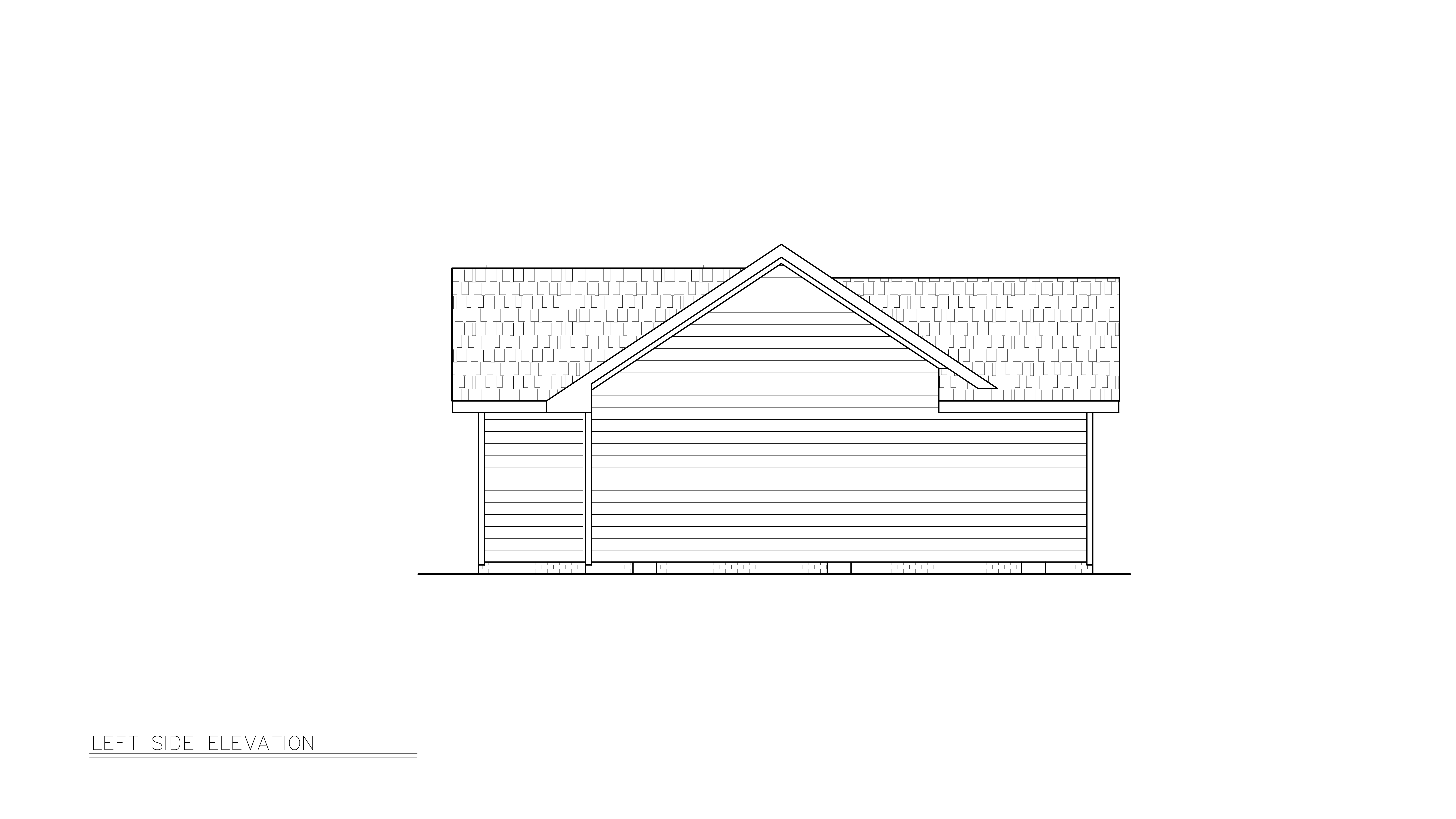 Home Plan Left Elevation of this 3-Bedroom,1101 Sq Ft Plan -198-1256