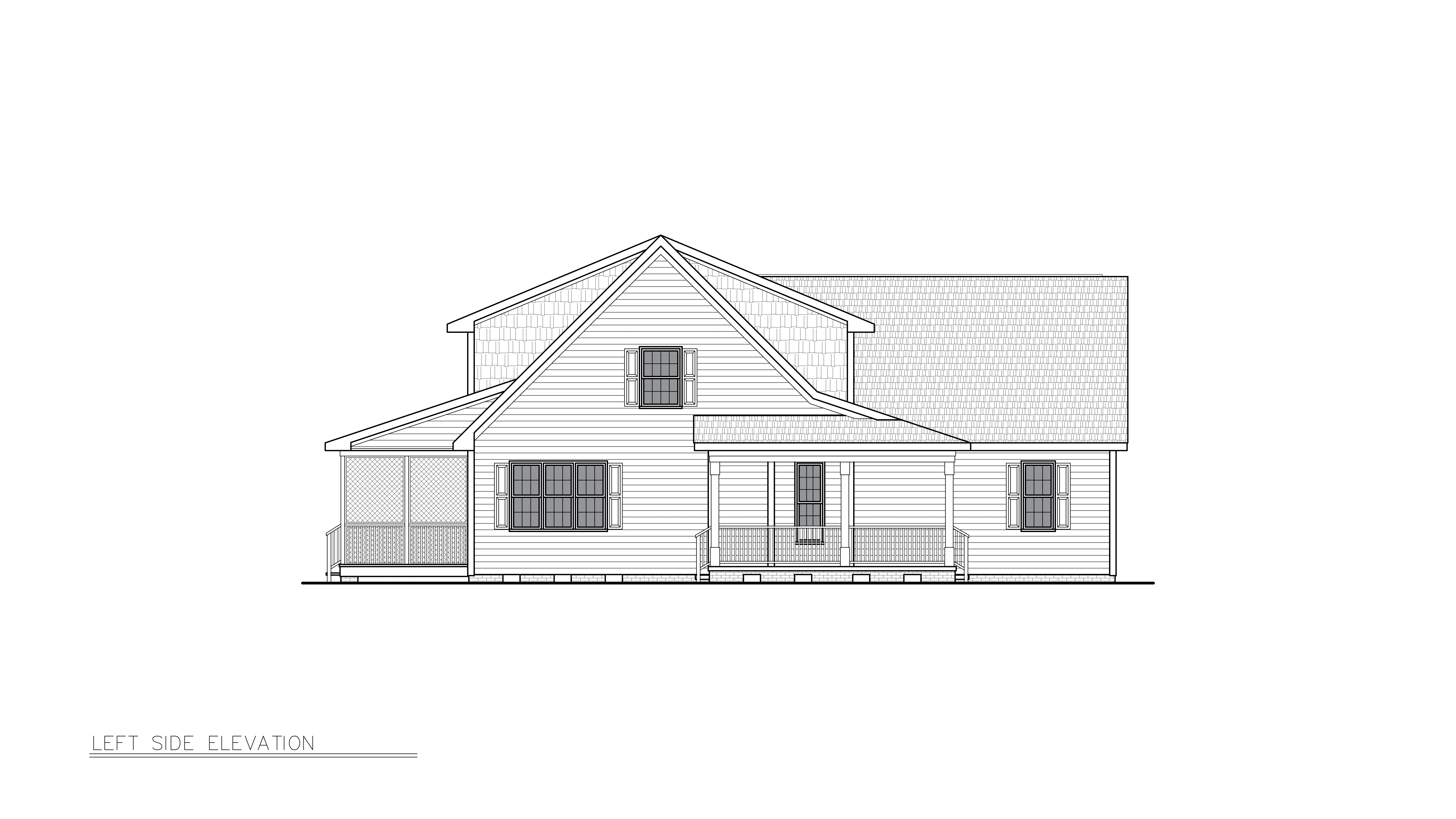 Home Plan Left Elevation of this 3-Bedroom,1903 Sq Ft Plan -198-1257