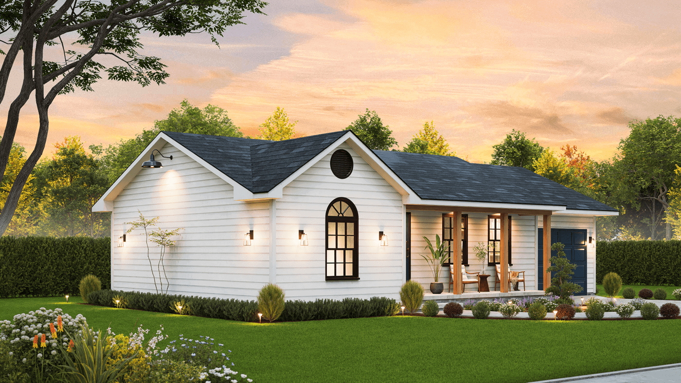 Right Side View of this 2-Bedroom,863 Sq Ft Plan -198-1258