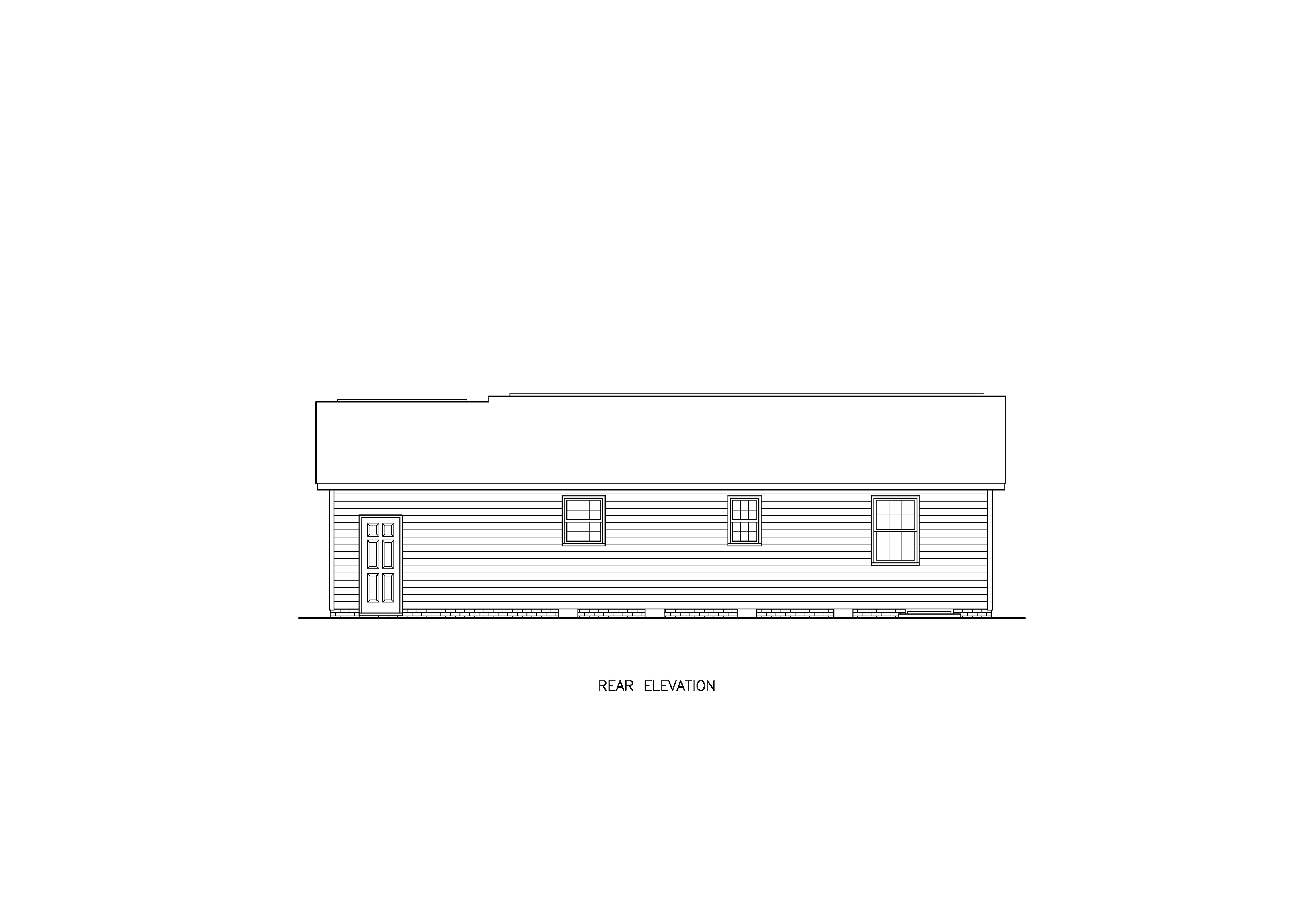 Home Plan Rear Elevation of this 2-Bedroom,863 Sq Ft Plan -198-1258