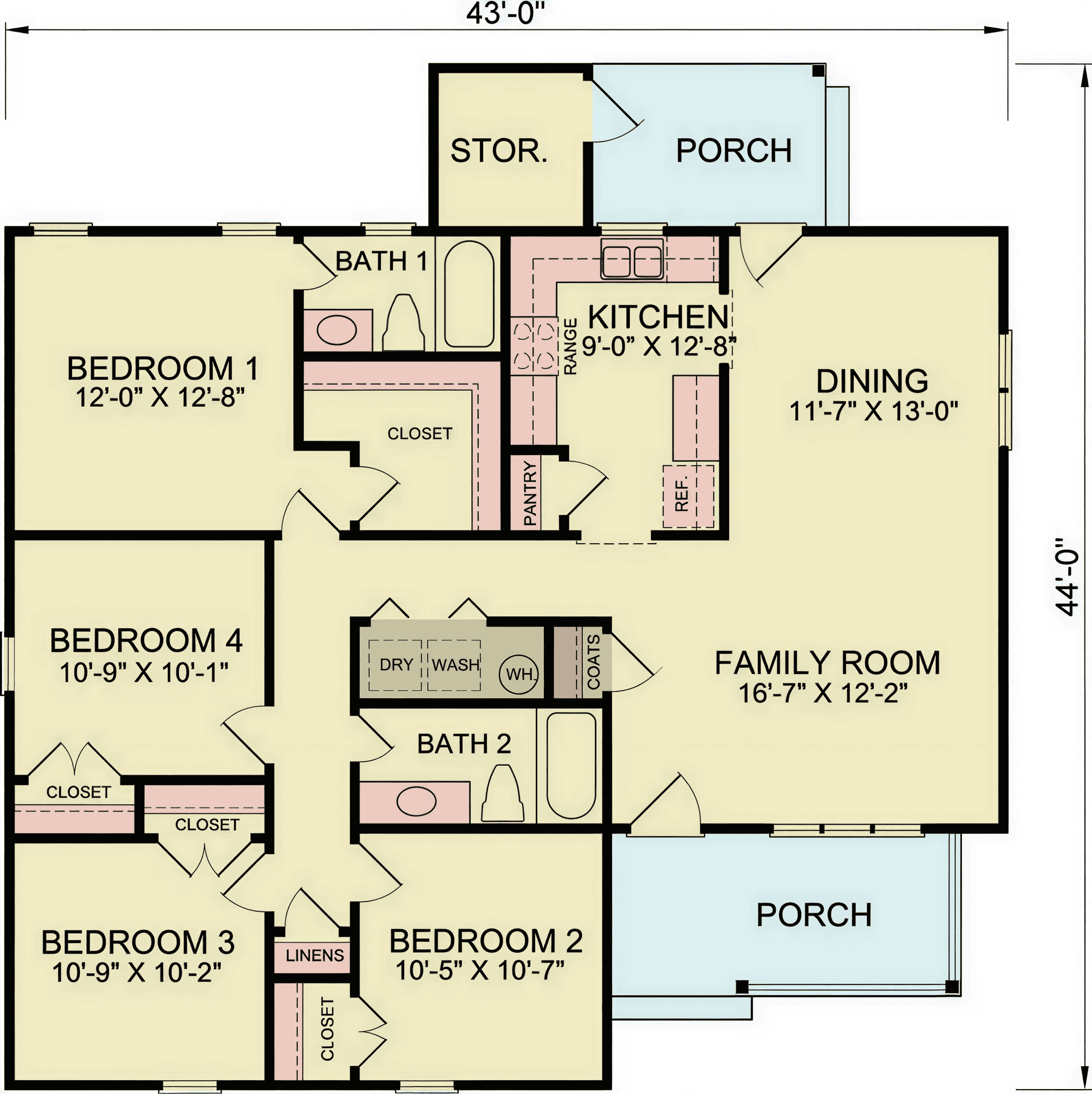 Main Level of Ranch Plan #198-1259