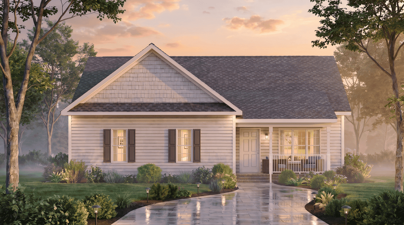 Front View of this 4-Bedroom,1404 Sq Ft Plan -198-1259