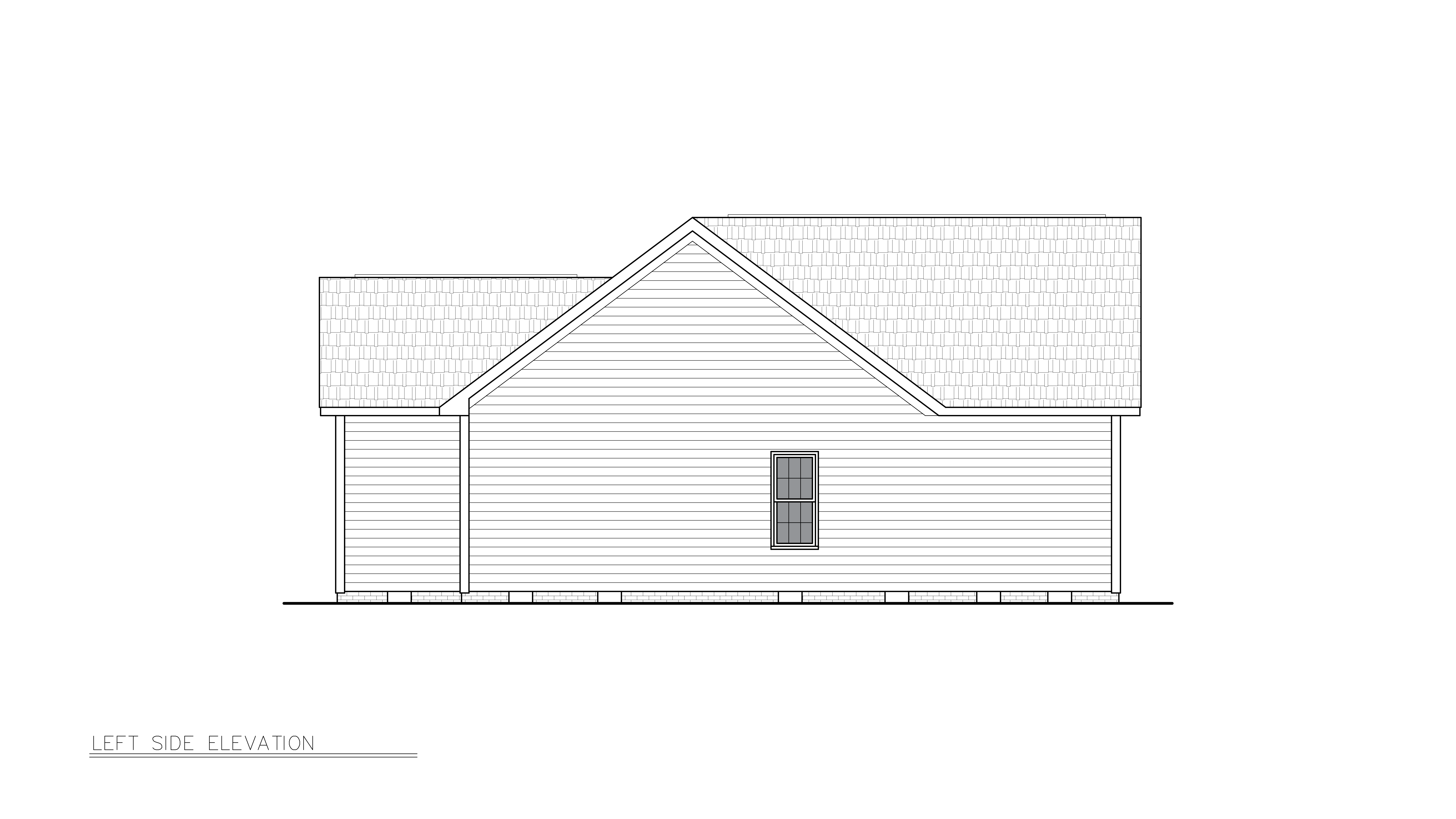 Home Plan Left Elevation of this 4-Bedroom,1404 Sq Ft Plan -198-1259