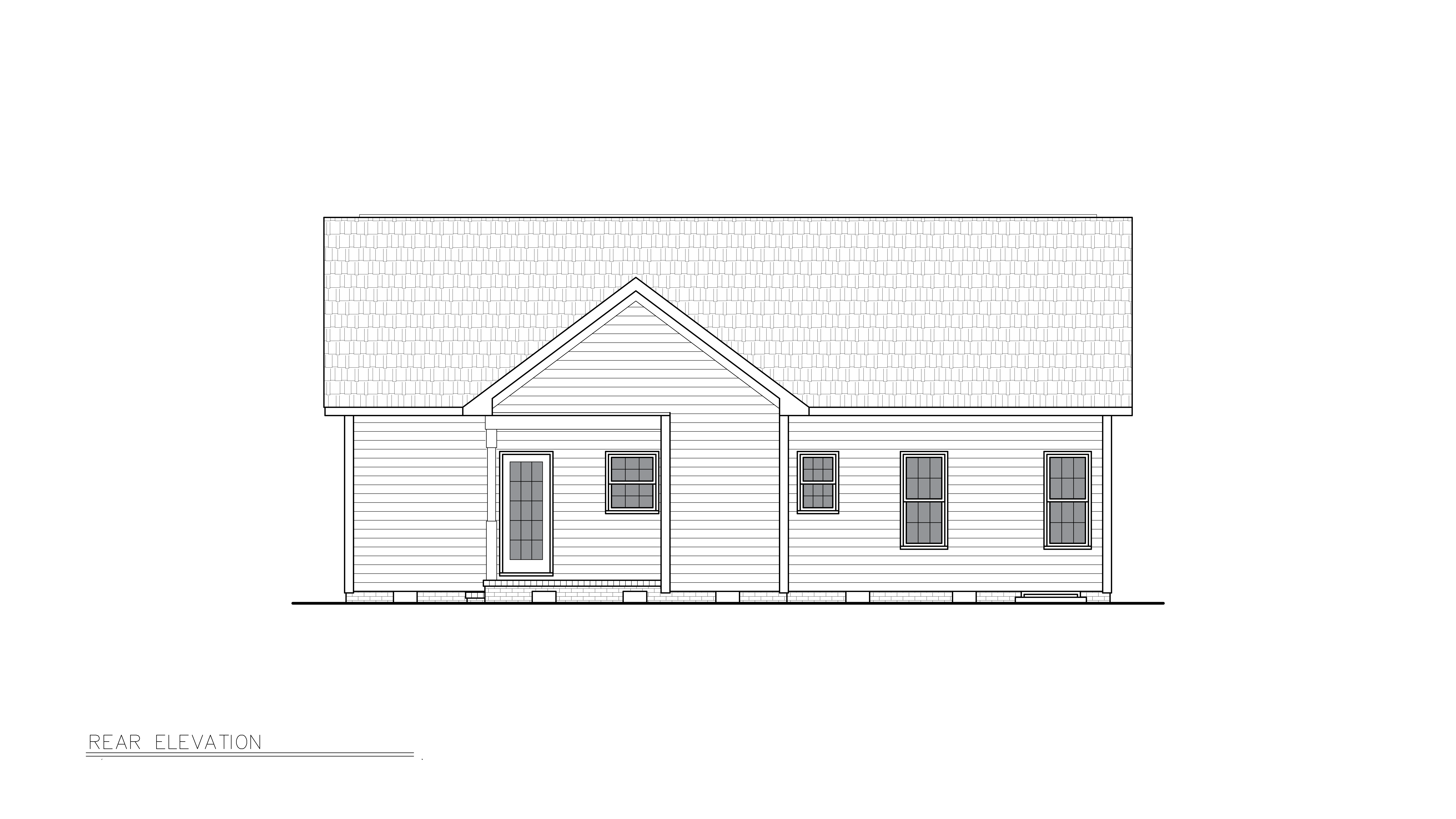 Home Plan Rear Elevation of this 4-Bedroom,1404 Sq Ft Plan -198-1259