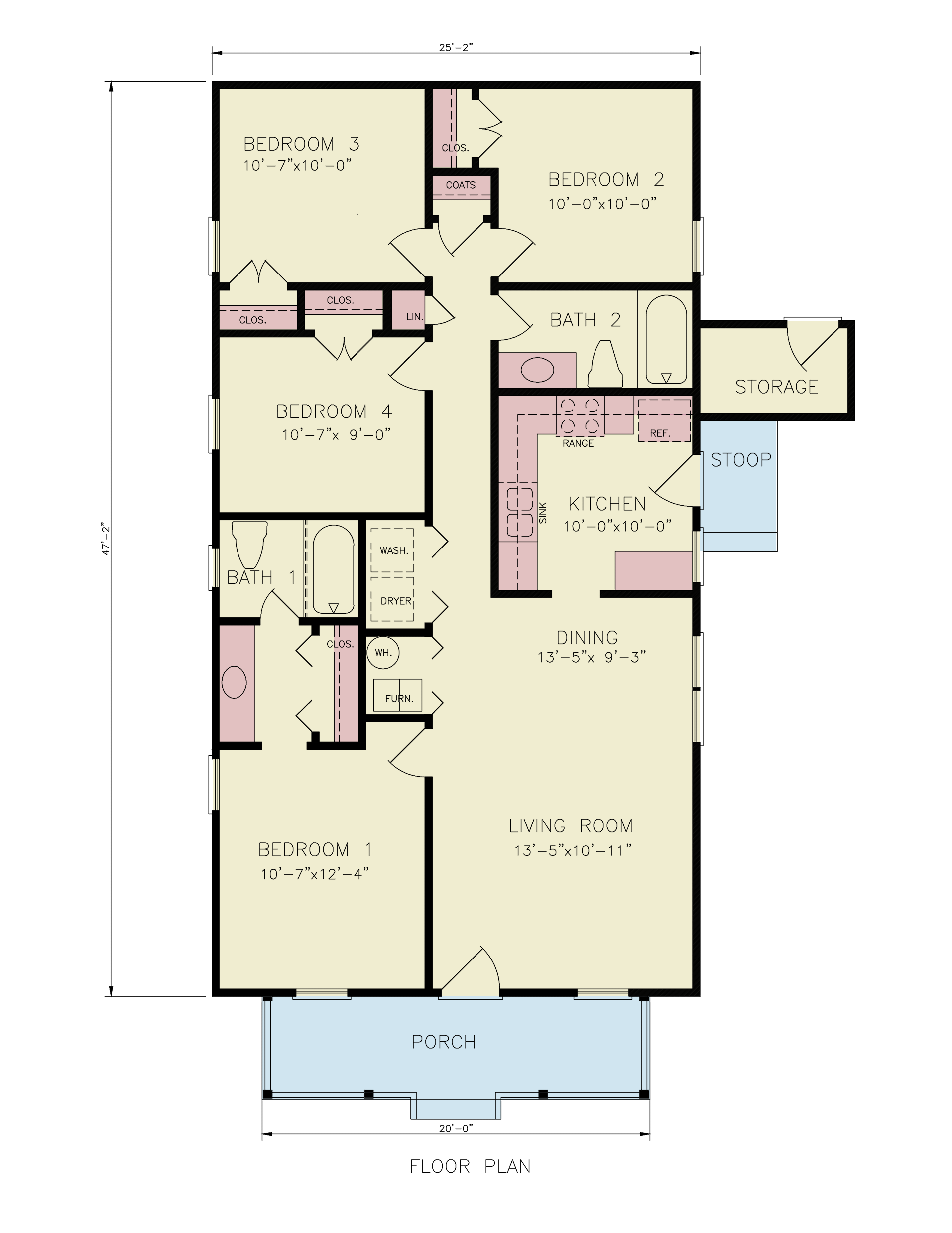 Main Level of Ranch Plan #198-1260