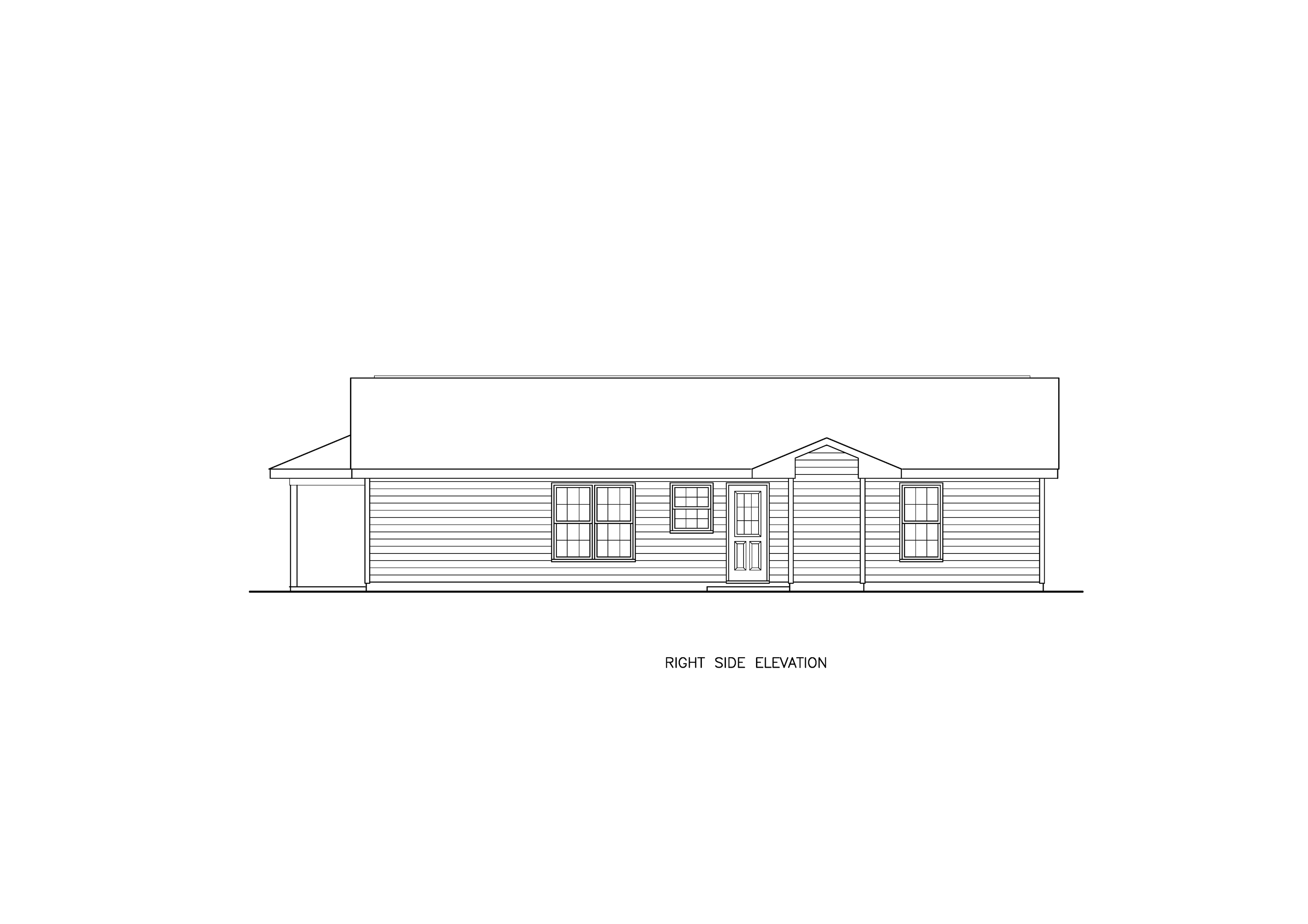 Home Plan Right Elevation of this 4-Bedroom,1187 Sq Ft Plan -198-1260