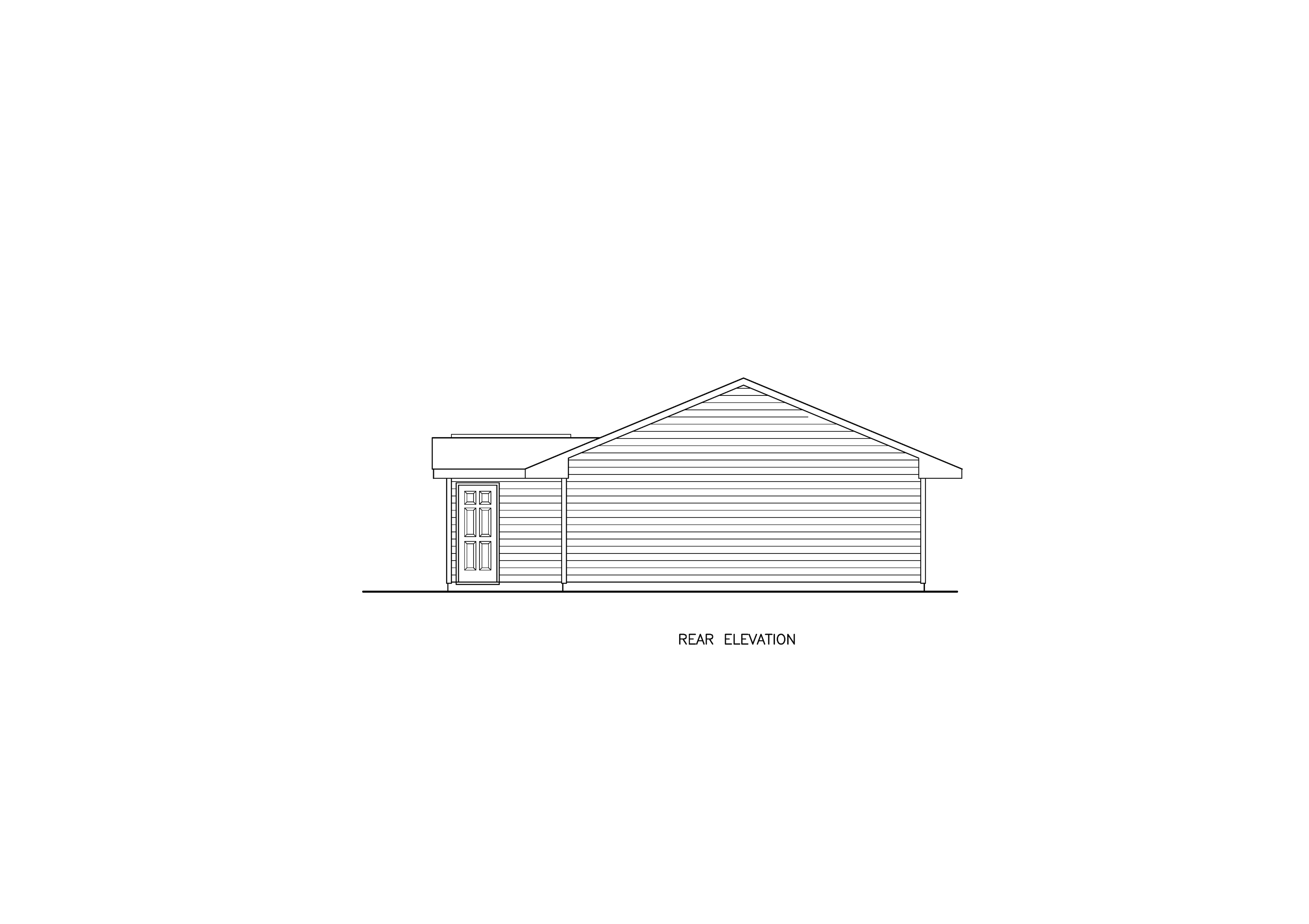 Home Plan Rear Elevation of this 4-Bedroom,1187 Sq Ft Plan -198-1260