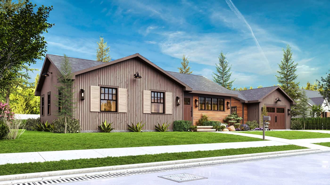 Left Side View of this 2-Bedroom,1040 Sq Ft Plan -198-1262