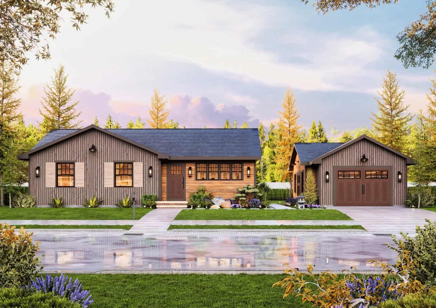 Front View of this 2-Bedroom,1040 Sq Ft Plan -198-1262