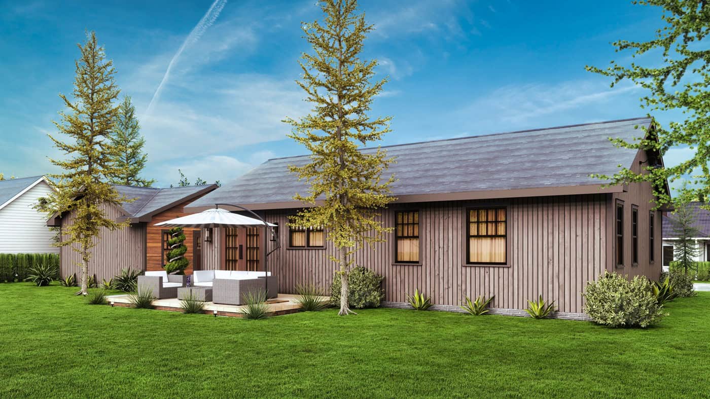 Rear View of this 2-Bedroom,1040 Sq Ft Plan -198-1262