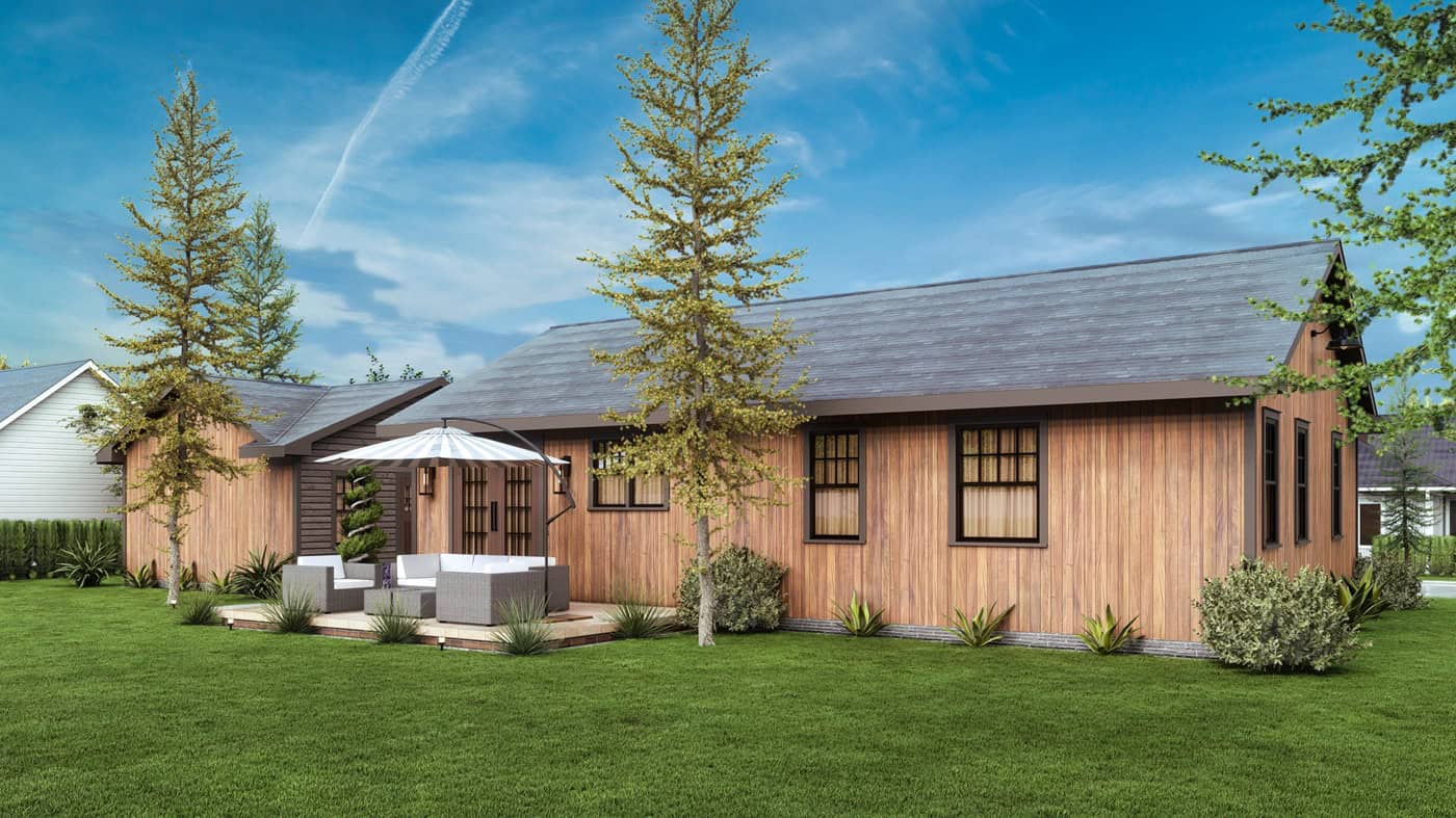 Rear View of this 2-Bedroom,1080 Sq Ft Plan -198-1263