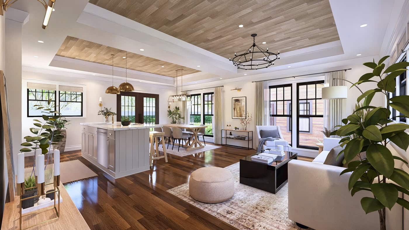 Living Room of this 2-Bedroom,1080 Sq Ft Plan -198-1263