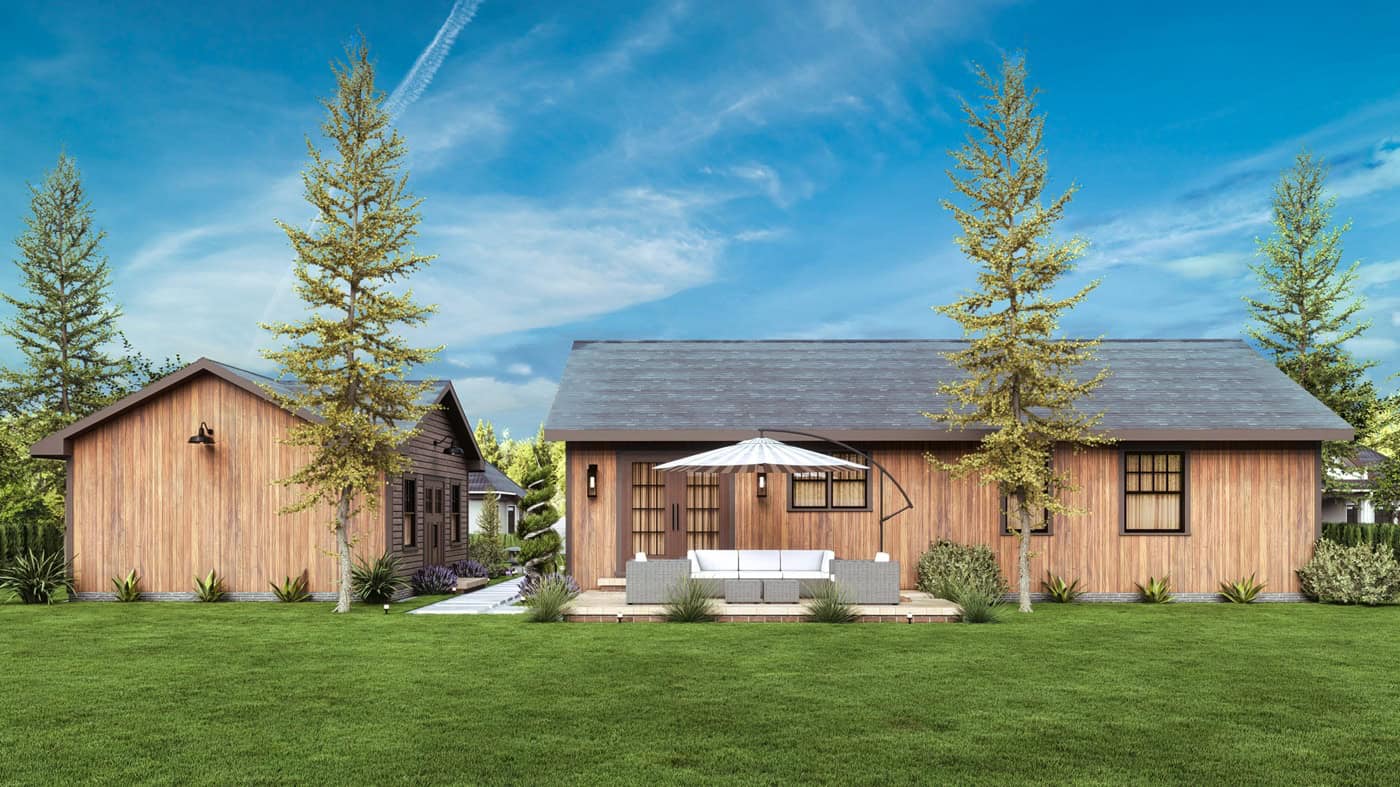 Rear View of this 2-Bedroom,1080 Sq Ft Plan -198-1263