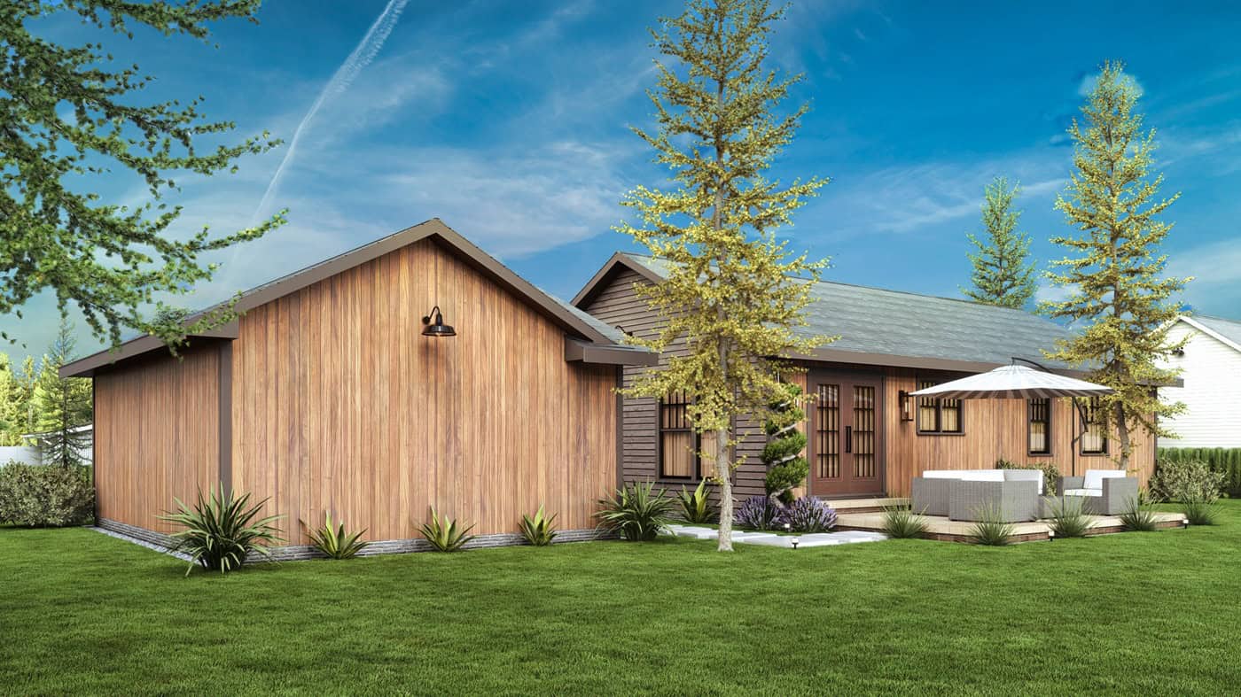 Rear View of this 2-Bedroom,1080 Sq Ft Plan -198-1263