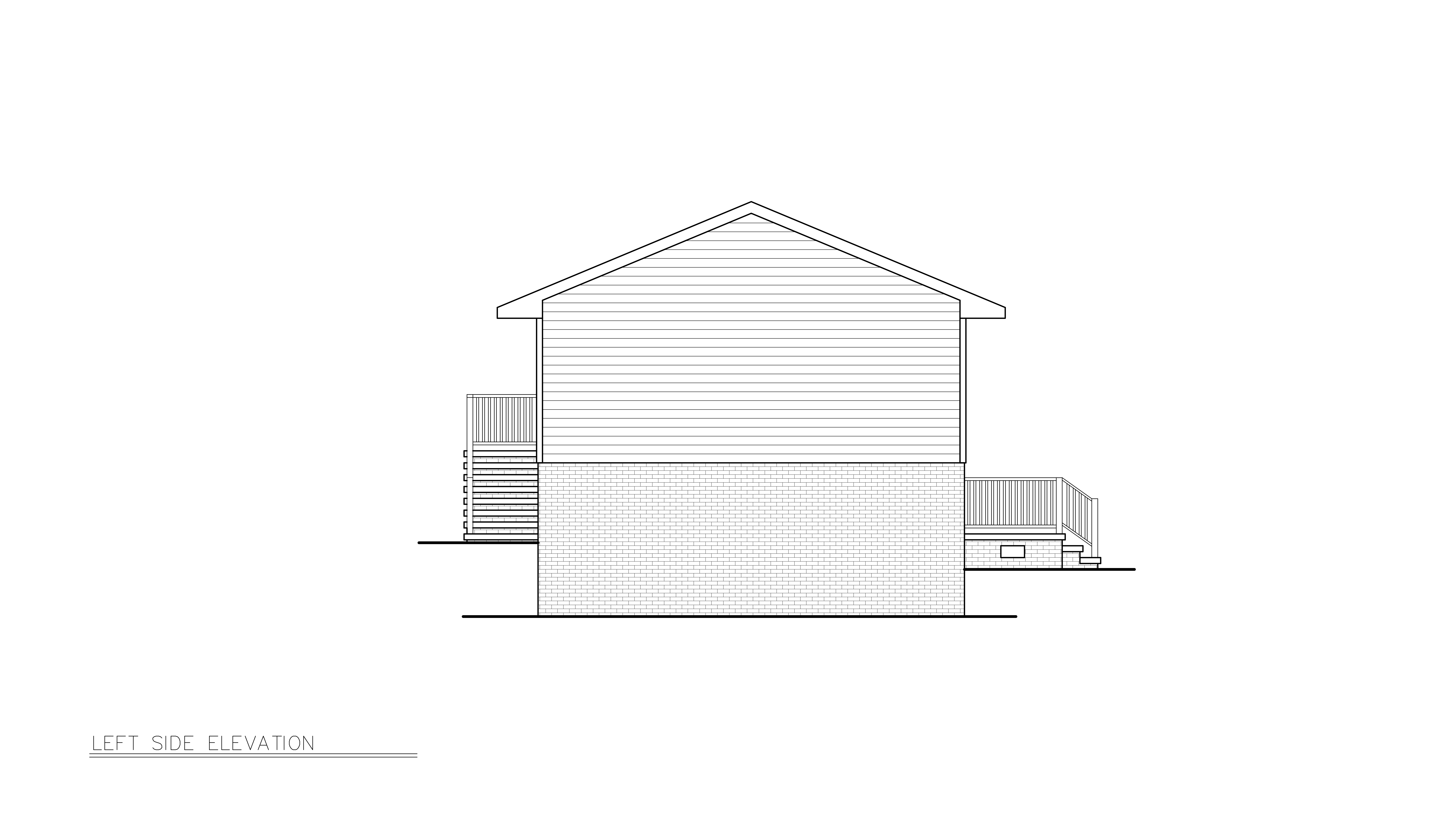 Home Plan Left Elevation of this 3-Bedroom,1104 Sq Ft Plan -198-1264